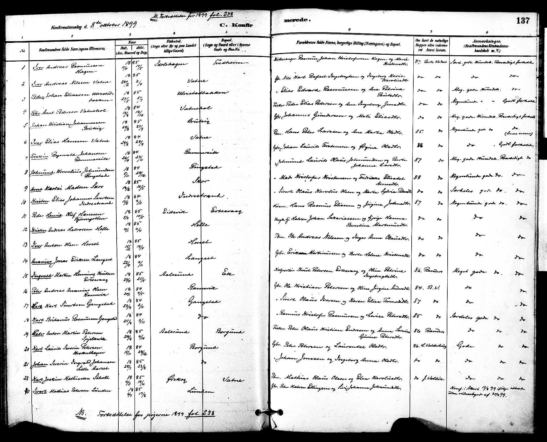 Ministerialprotokoller, klokkerbøker og fødselsregistre - Møre og Romsdal, SAT/A-1454/525/L0374: Ministerialbok nr. 525A04, 1880-1899, s. 137