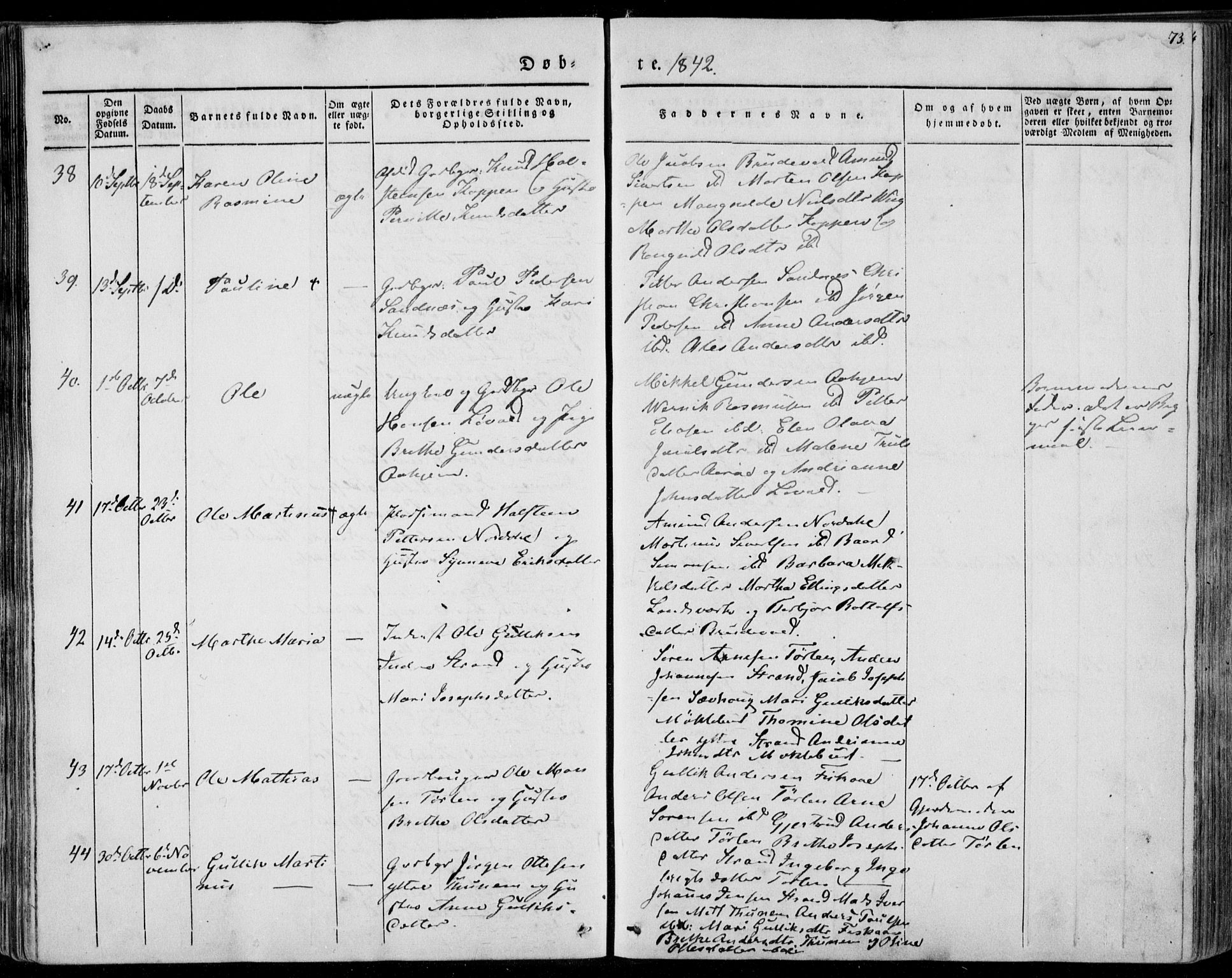 Ministerialprotokoller, klokkerbøker og fødselsregistre - Møre og Romsdal, AV/SAT-A-1454/501/L0005: Ministerialbok nr. 501A05, 1831-1844, s. 73