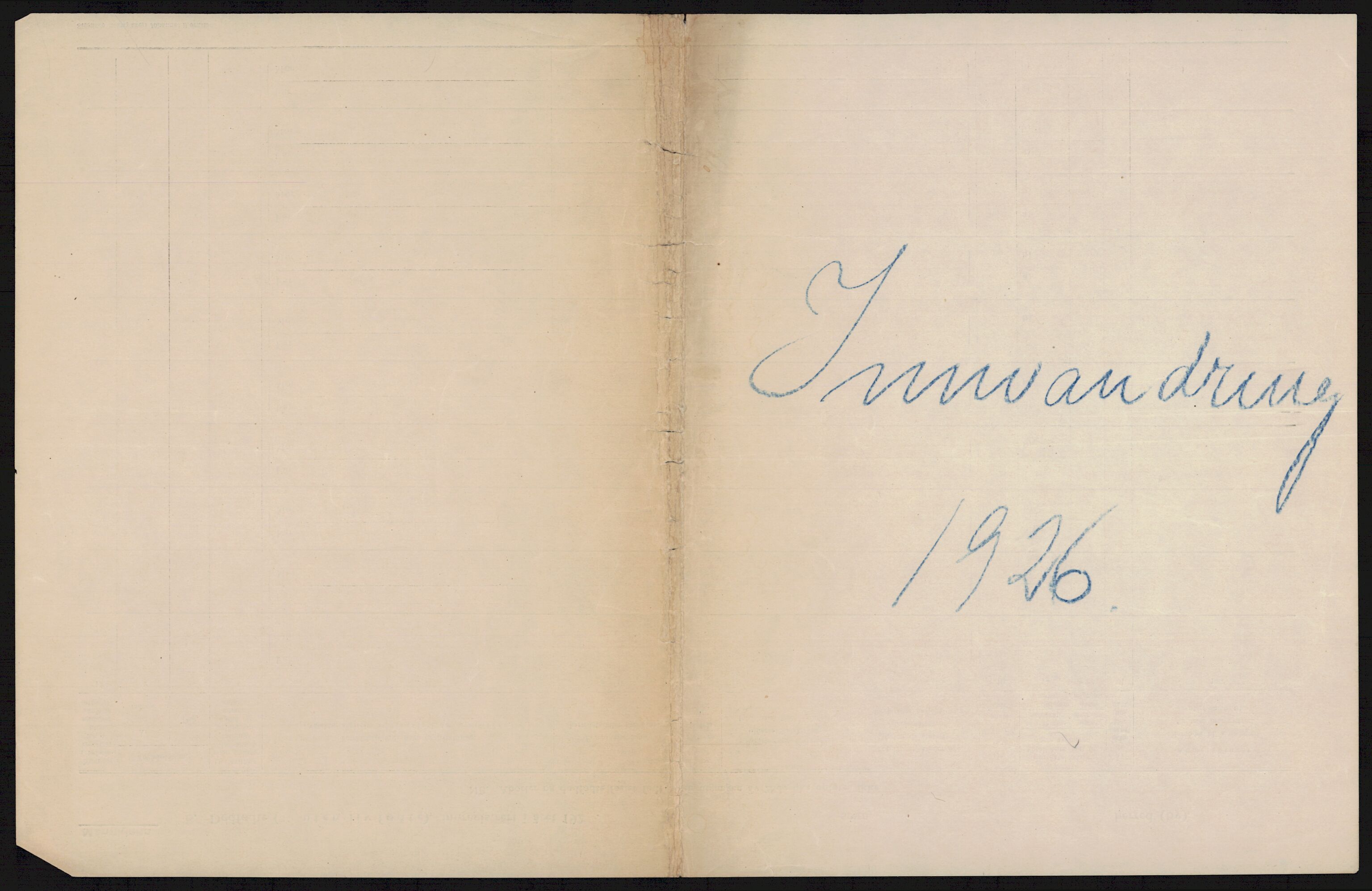 Statistisk sentralbyrå, Sosioøkonomiske emner, Folketellinger, boliger og boforhold, AV/RA-S-2231/F/Fa/L0022: Innvandring. Maskintab., 1926-1929, s. 1