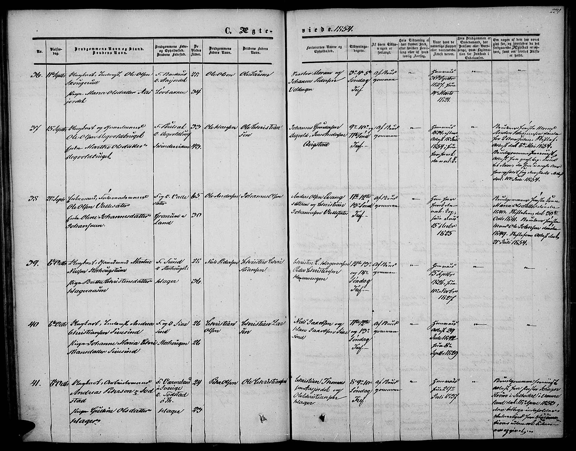 Vestre Toten prestekontor, AV/SAH-PREST-108/H/Ha/Haa/L0005: Ministerialbok nr. 5, 1850-1855, s. 224