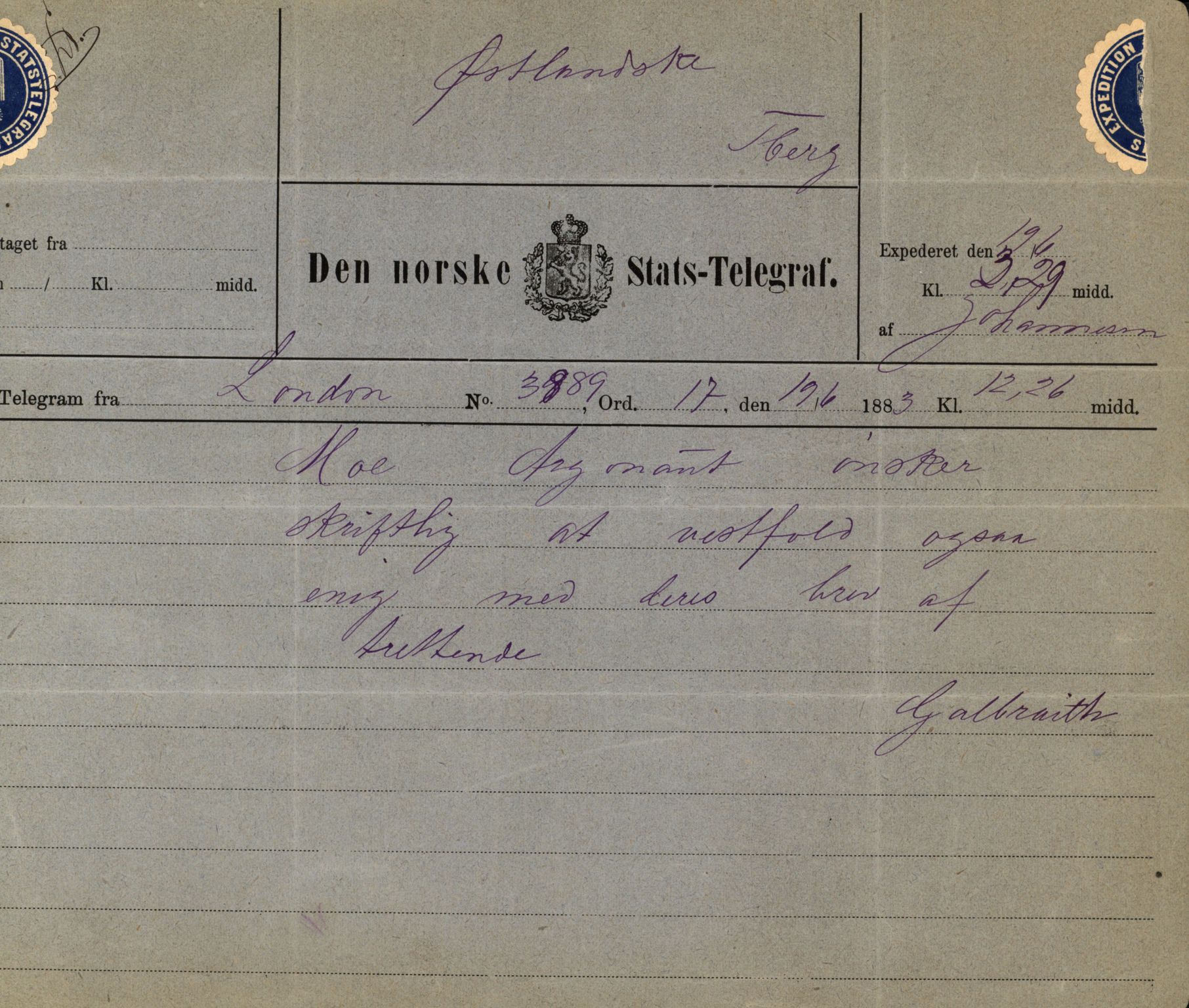 Pa 63 - Østlandske skibsassuranceforening, VEMU/A-1079/G/Ga/L0015/0009: Havaridokumenter / Insulan, Nymph, Argonaut, 1882, s. 38