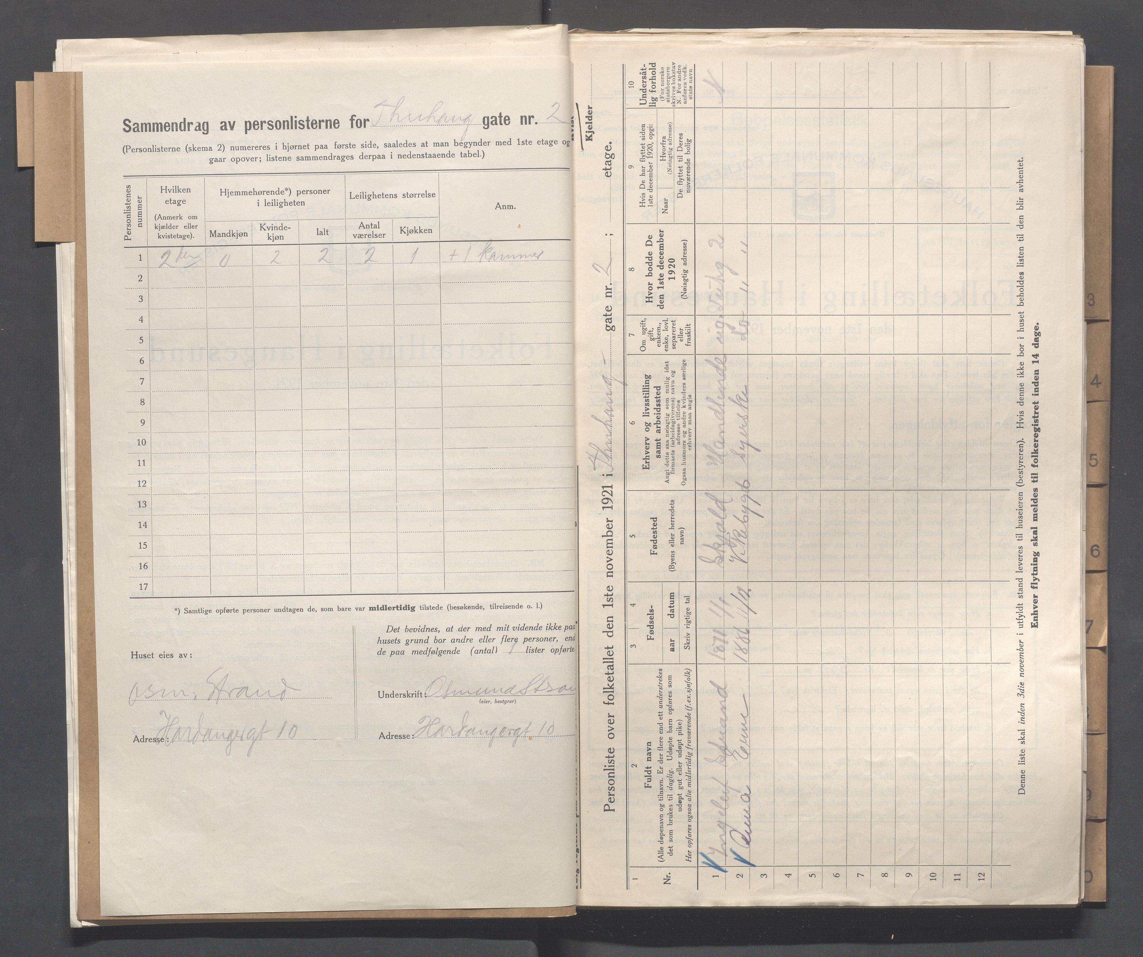 IKAR, Kommunal folketelling 1.11.1921 for Haugesund, 1921, s. 5399