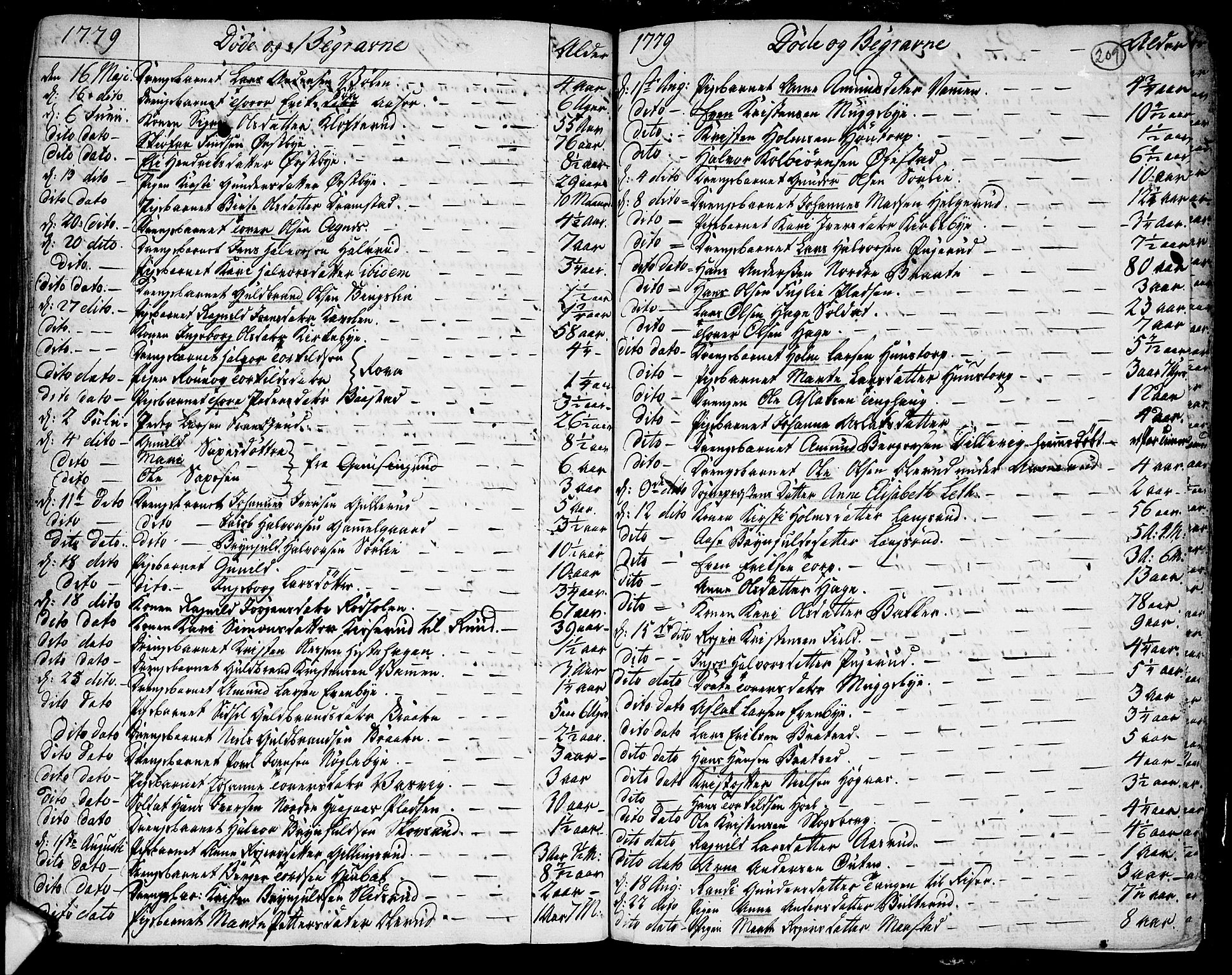 Trøgstad prestekontor Kirkebøker, AV/SAO-A-10925/F/Fa/L0004: Ministerialbok nr. I 4, 1750-1784, s. 209