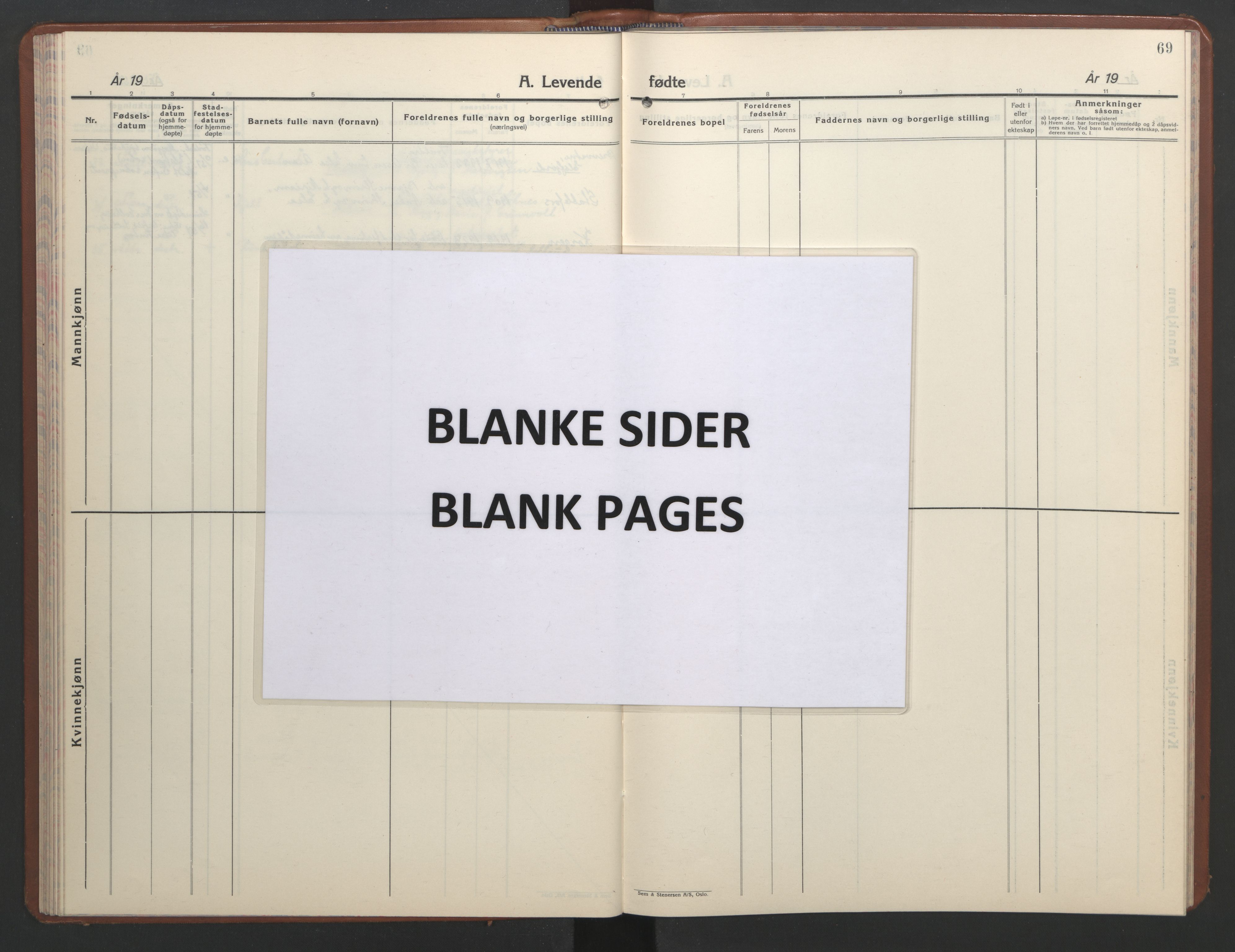 Ministerialprotokoller, klokkerbøker og fødselsregistre - Nordland, AV/SAT-A-1459/826/L0385: Klokkerbok nr. 826C05, 1933-1951, s. 69