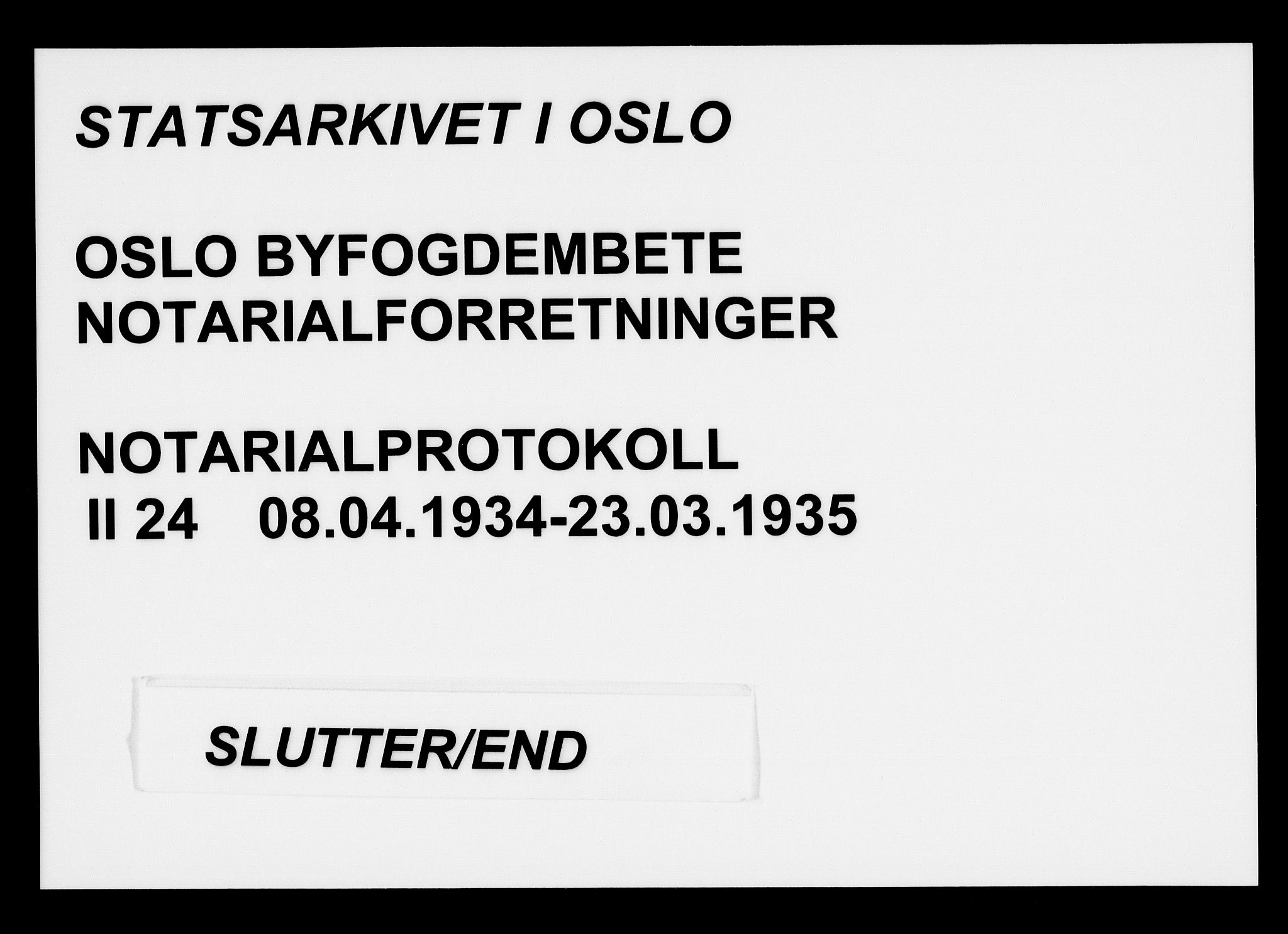 Oslo byfogd avd. I, SAO/A-10220/L/Lb/Lbb/L0024: Notarialprotokoll, rekke II: Vigsler, 1934-1935