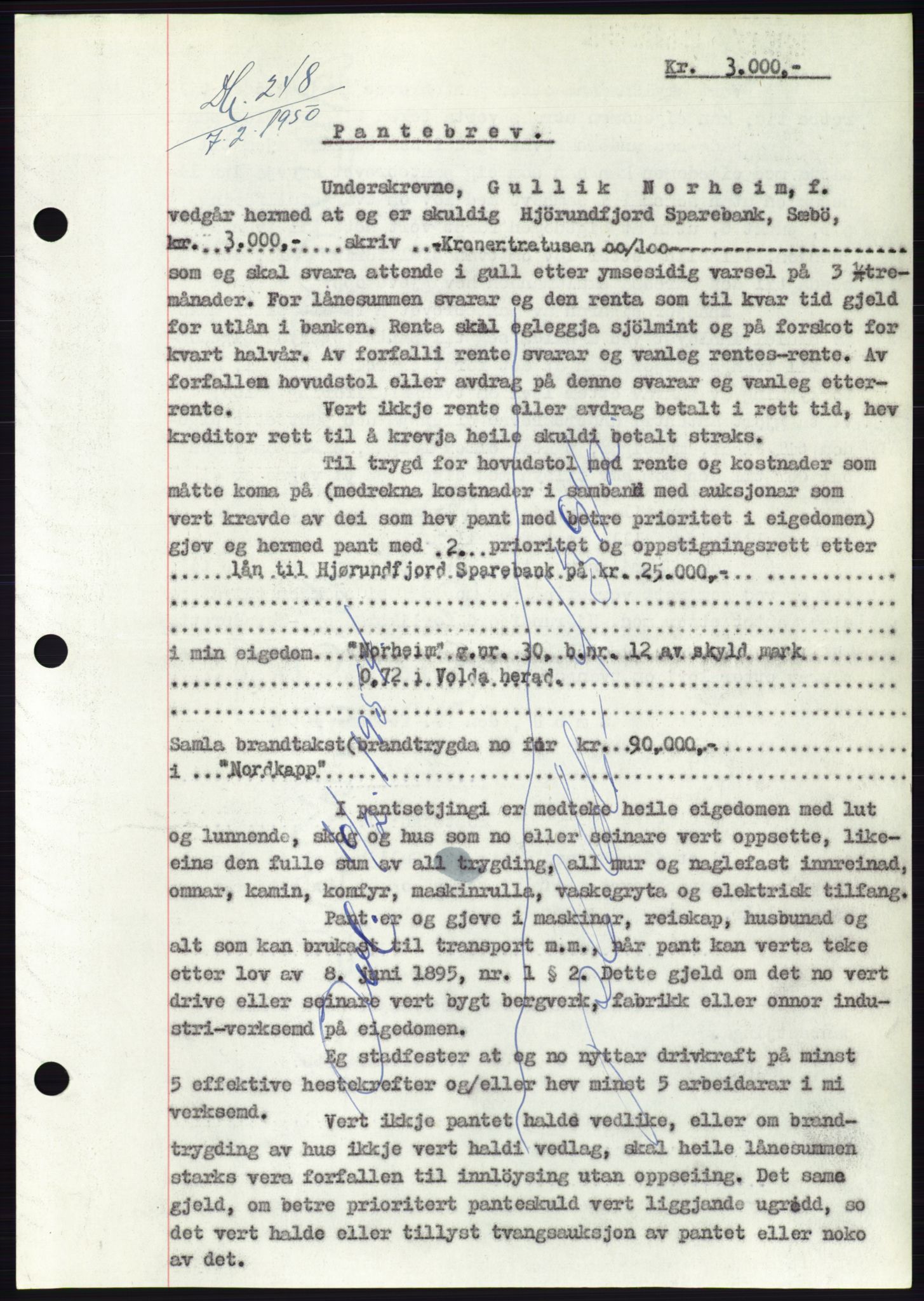 Søre Sunnmøre sorenskriveri, SAT/A-4122/1/2/2C/L0118: Pantebok nr. 6B, 1949-1950, Dagboknr: 248/1950