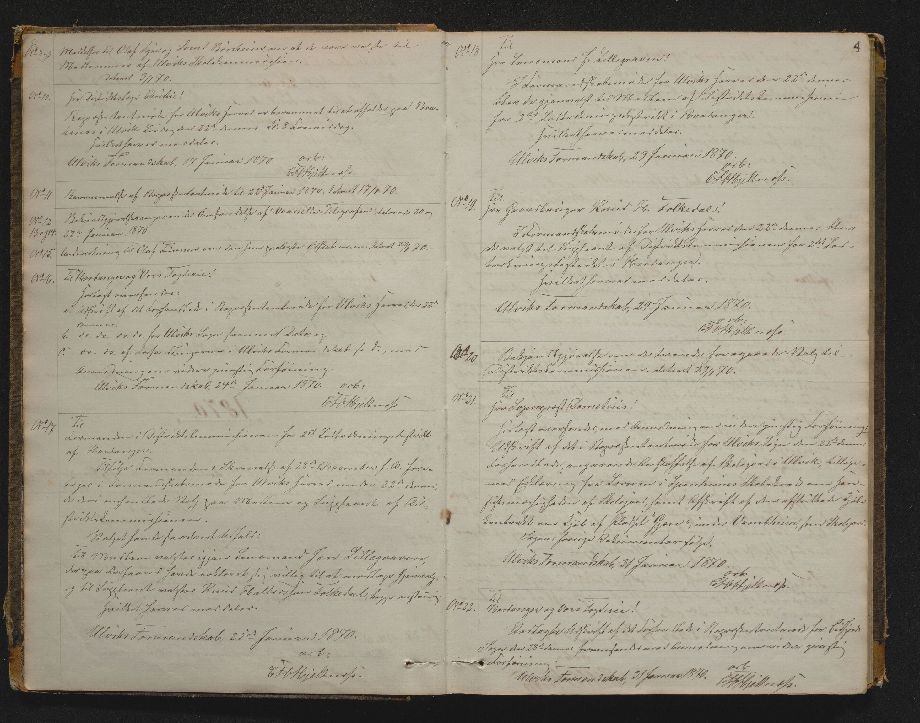 Ulvik herad. Formannskapet, IKAH/1233-021/B/Ba/Baa/L0002: Kopibok for formannskapet, 1869-1901