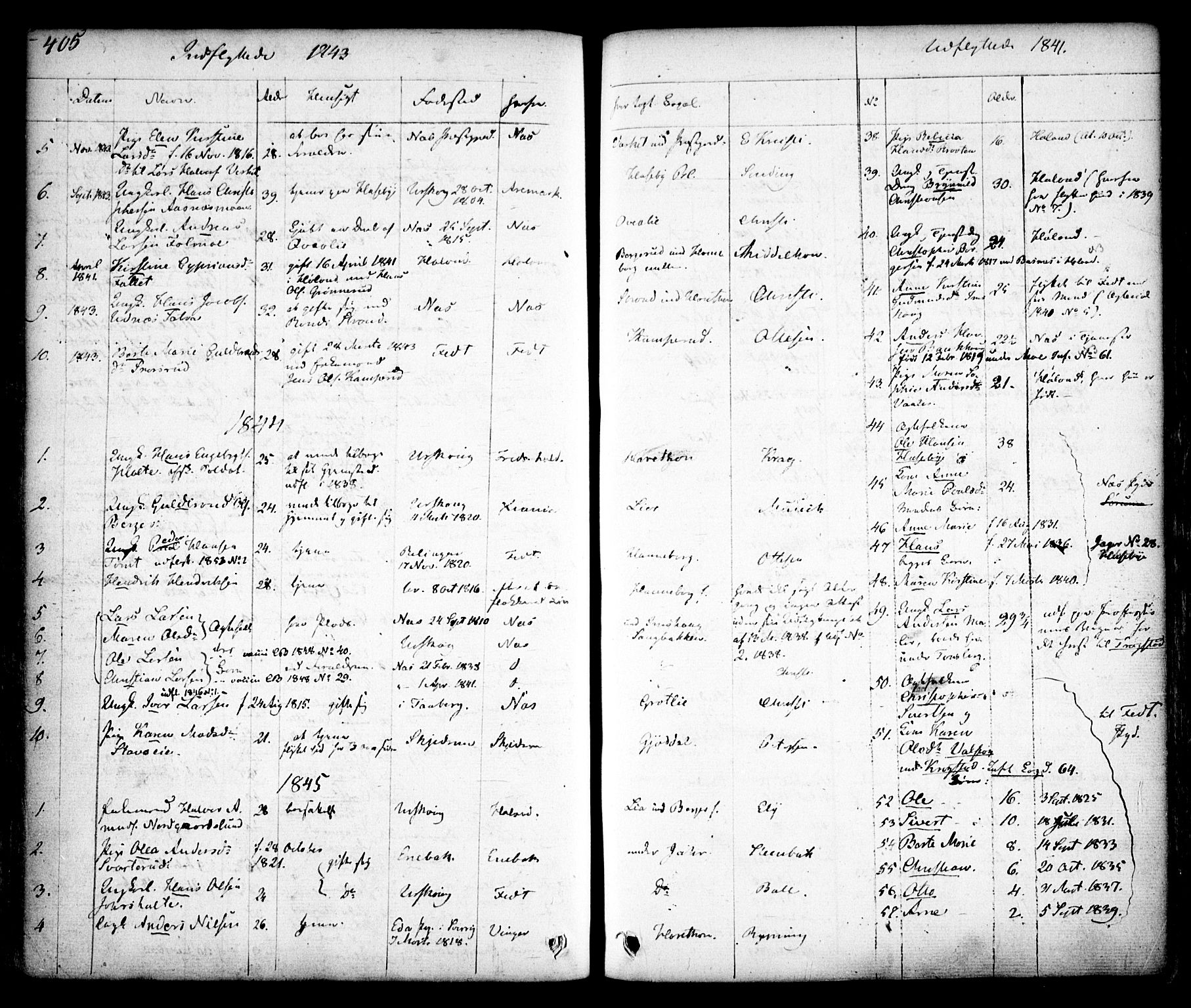 Aurskog prestekontor Kirkebøker, AV/SAO-A-10304a/F/Fa/L0006: Ministerialbok nr. I 6, 1829-1853, s. 405