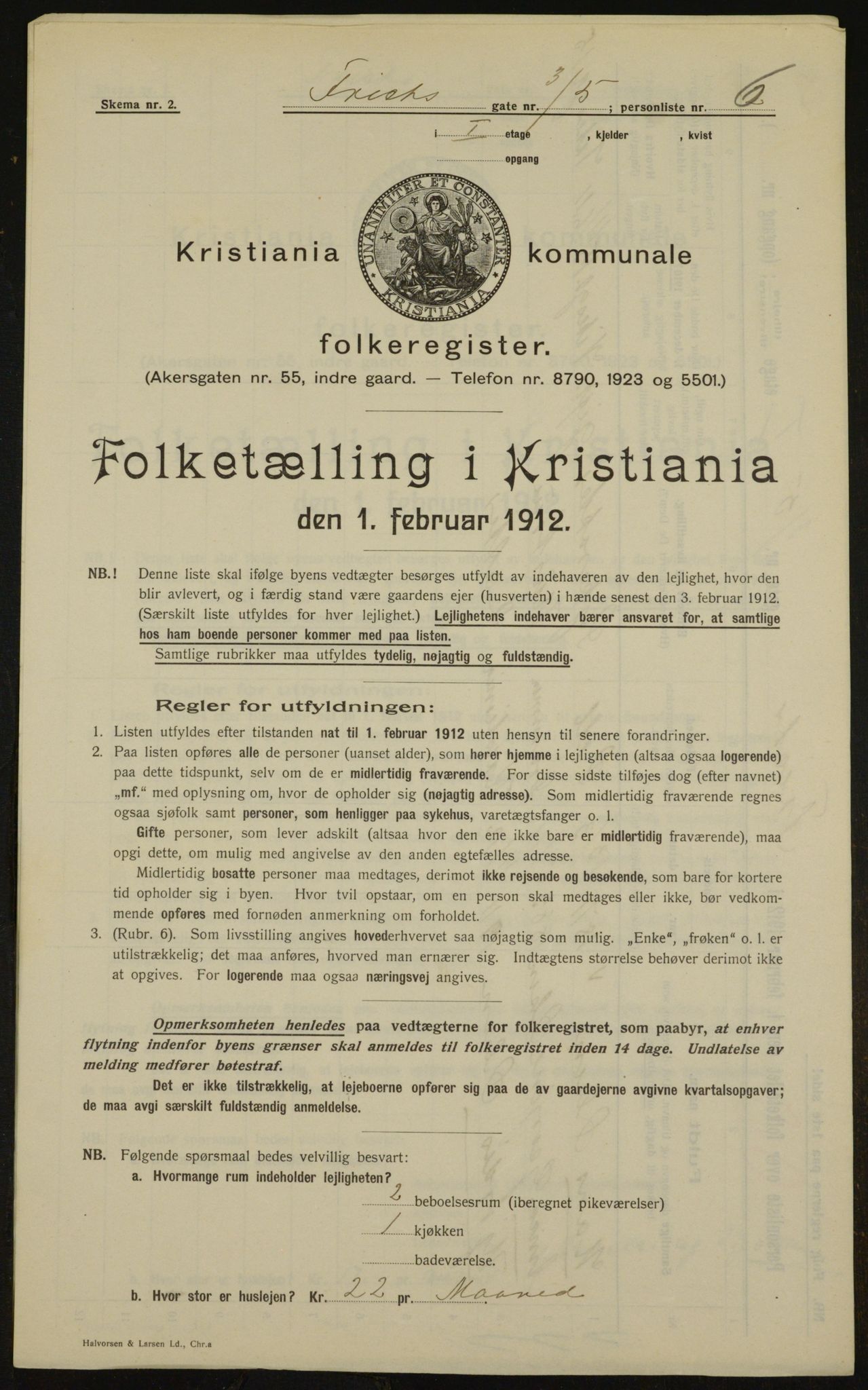 OBA, Kommunal folketelling 1.2.1912 for Kristiania, 1912, s. 26688