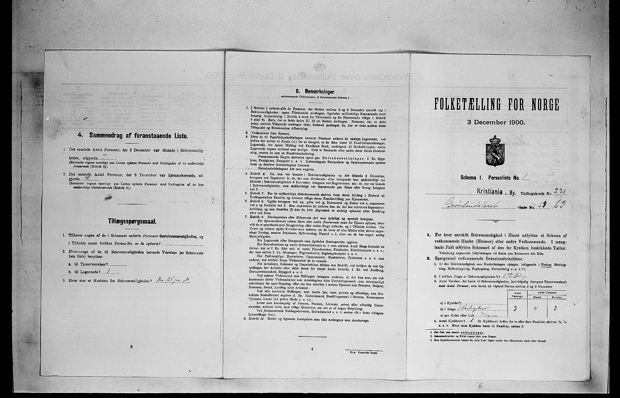 SAO, Folketelling 1900 for 0301 Kristiania kjøpstad, 1900, s. 30491