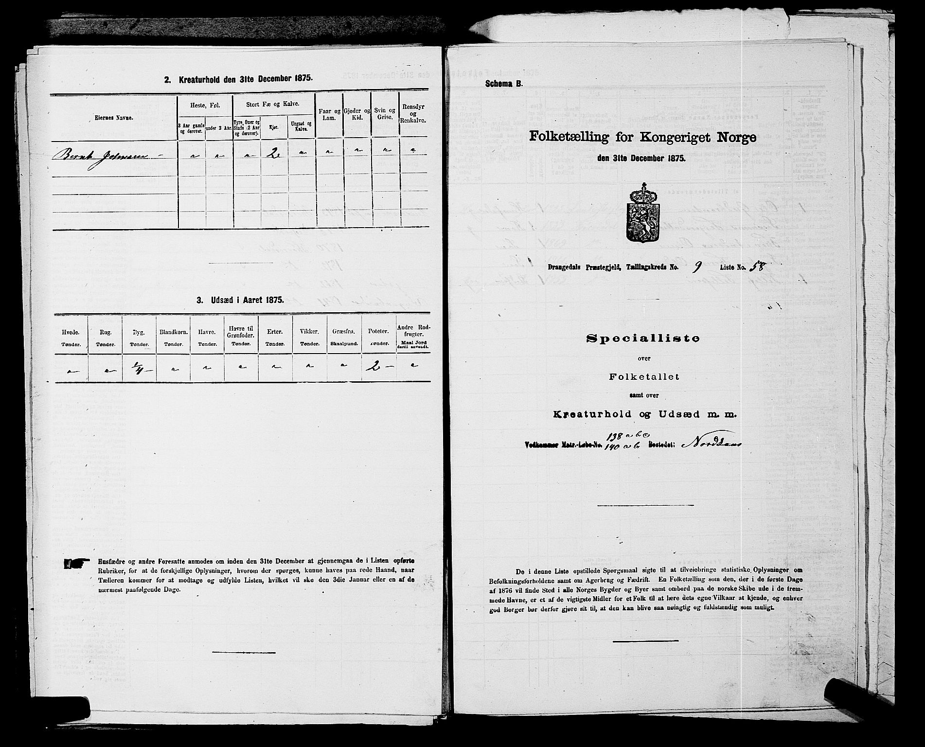 SAKO, Folketelling 1875 for 0817P Drangedal prestegjeld, 1875, s. 992