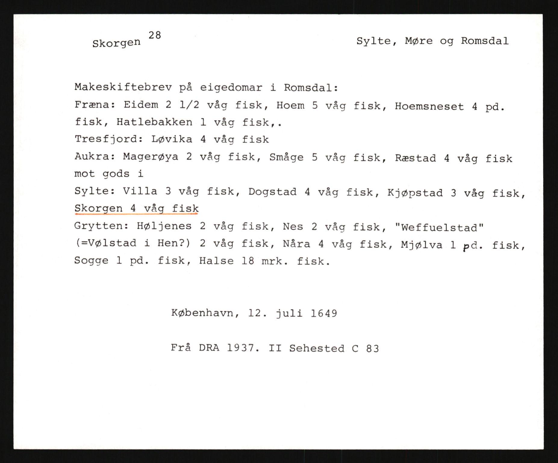 Riksarkivets diplomsamling, AV/RA-EA-5965/F35/F35e/L0031: Registreringssedler Møre og Romsdal, 1400-1700, s. 335