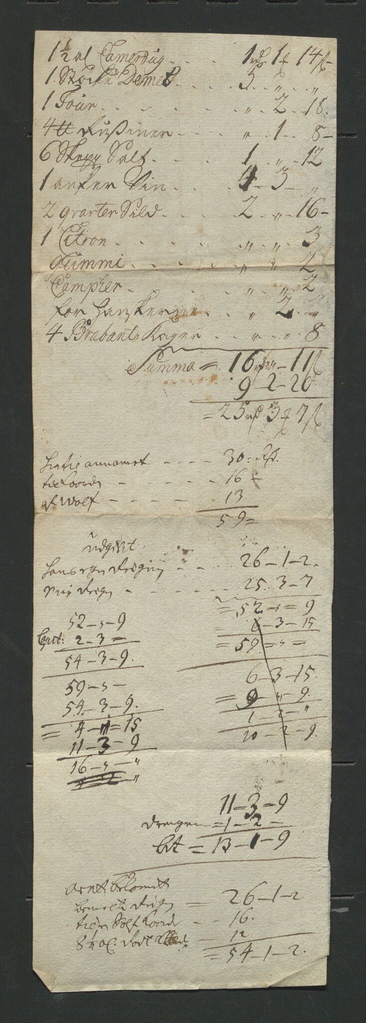 Åker i Vang, Hedmark, og familien Todderud, AV/SAH-ARK-010/J/Je/L0001: Regnskap, 1744-1835, s. 6