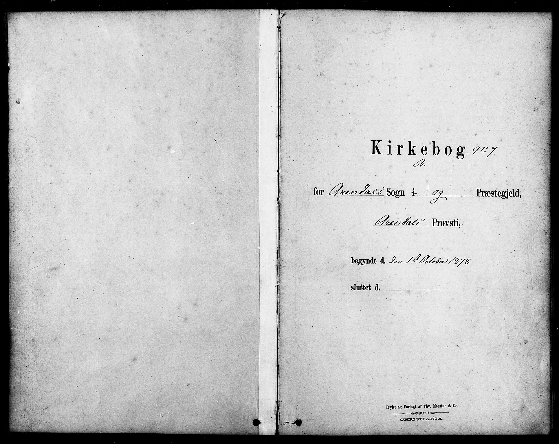 Arendal sokneprestkontor, Trefoldighet, AV/SAK-1111-0040/F/Fa/L0009: Ministerialbok nr. A 9, 1878-1919