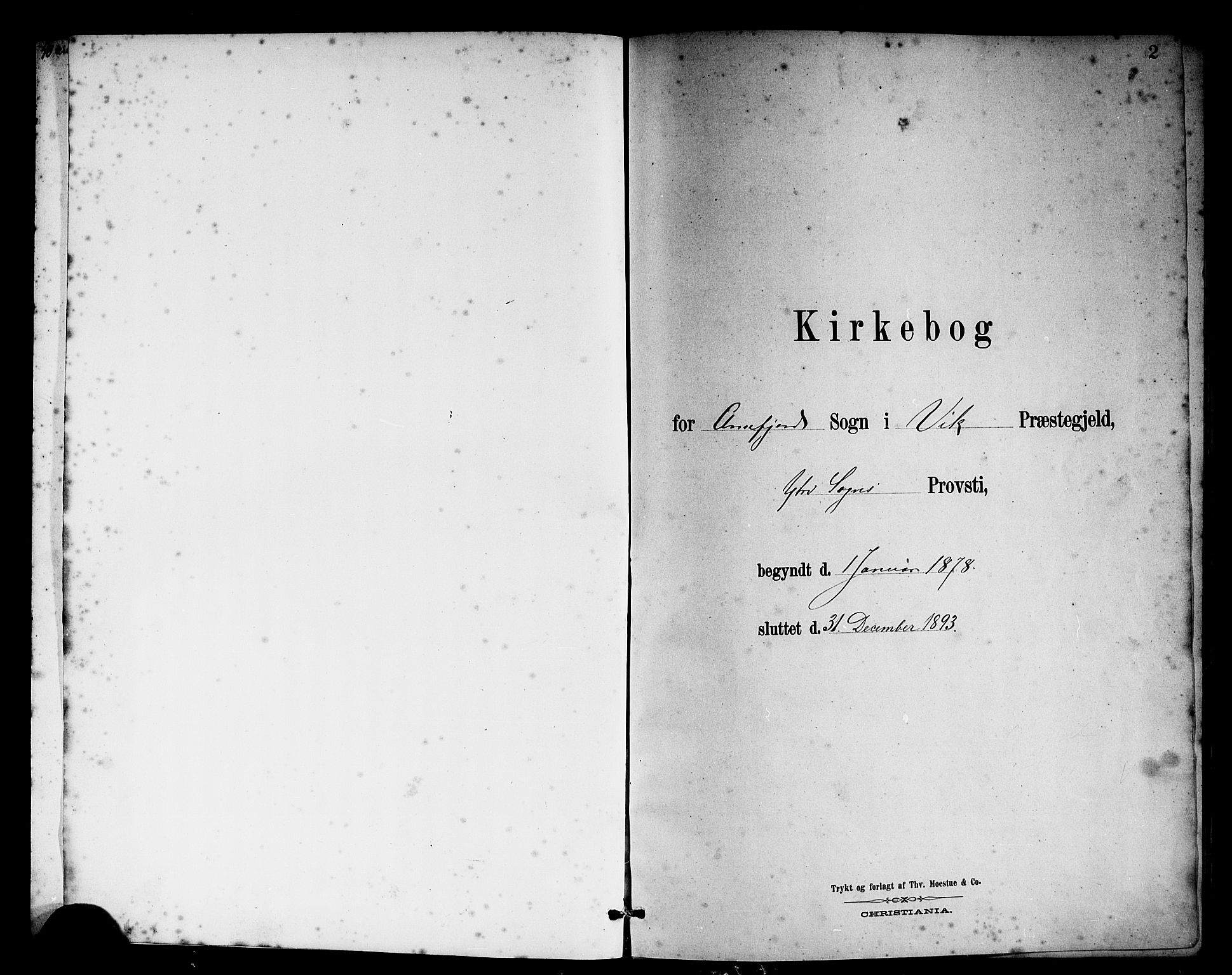 Vik sokneprestembete, SAB/A-81501: Klokkerbok nr. B 2, 1878-1893, s. 2