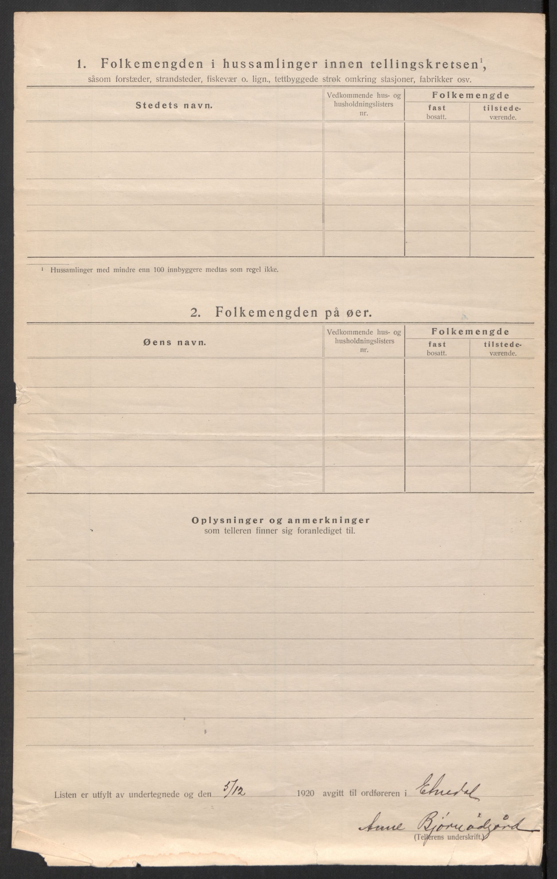 SAH, Folketelling 1920 for 0541 Etnedal herred, 1920, s. 33