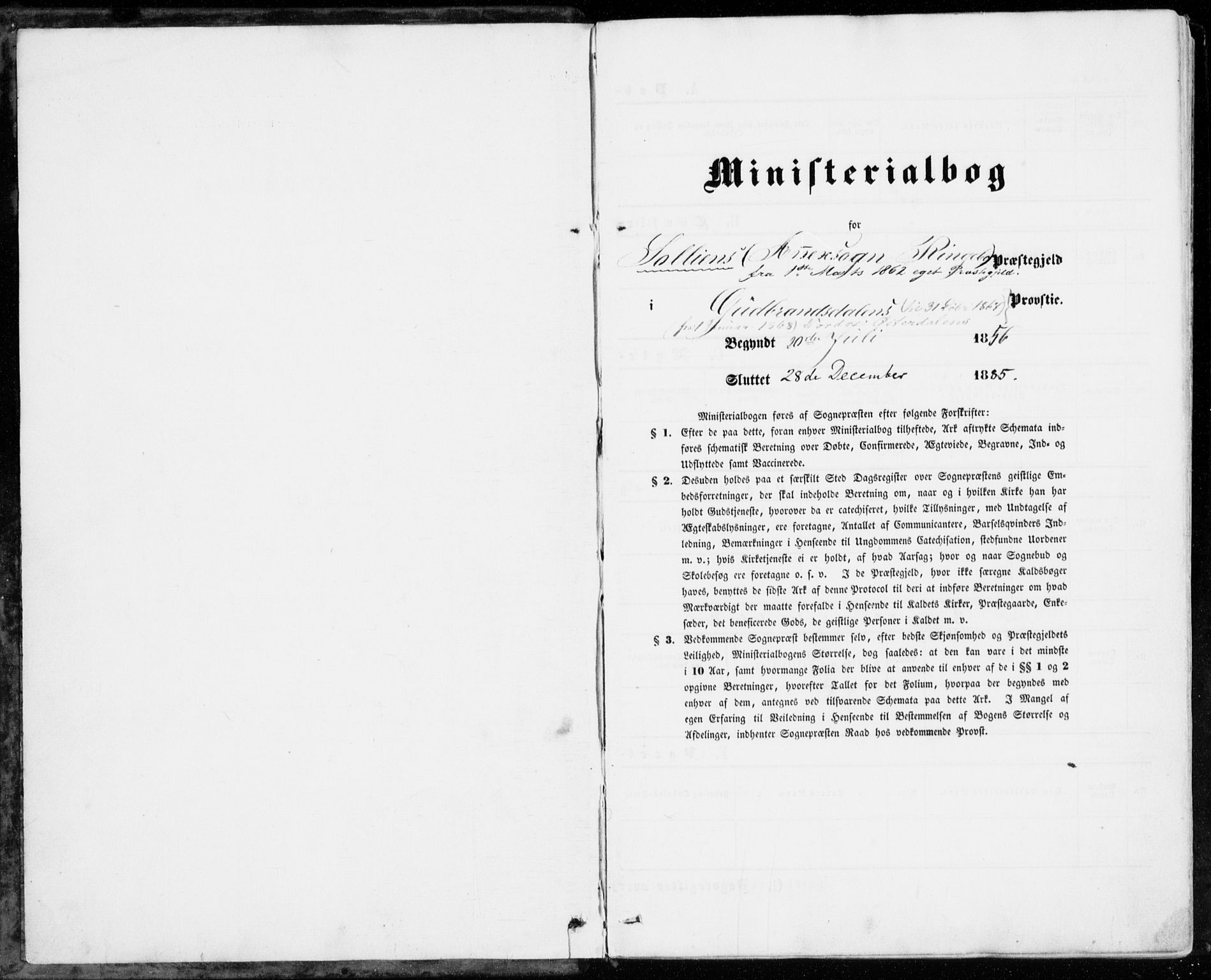 Sollia prestekontor, SAH/PREST-050/H/Ha/Haa/L0001: Ministerialbok nr. 1, 1856-1885
