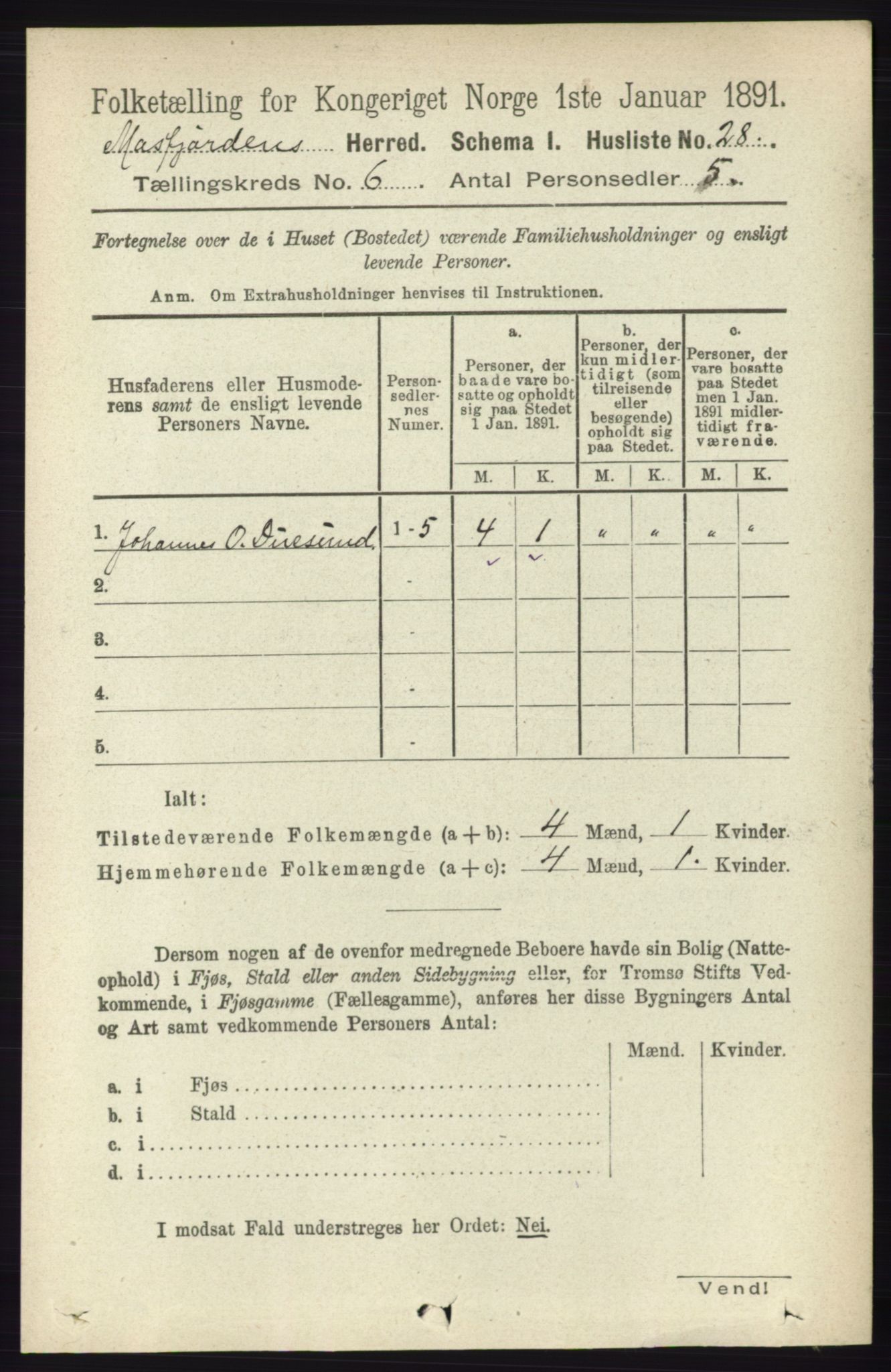 RA, Folketelling 1891 for 1266 Masfjorden herred, 1891, s. 950