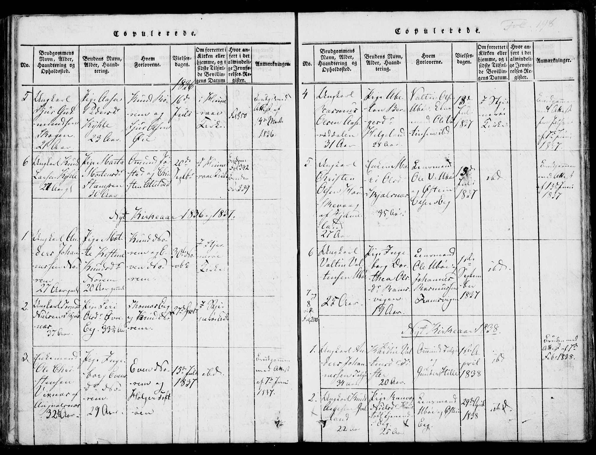Nedstrand sokneprestkontor, SAST/A-101841/01/IV: Ministerialbok nr. A 7, 1816-1870, s. 198