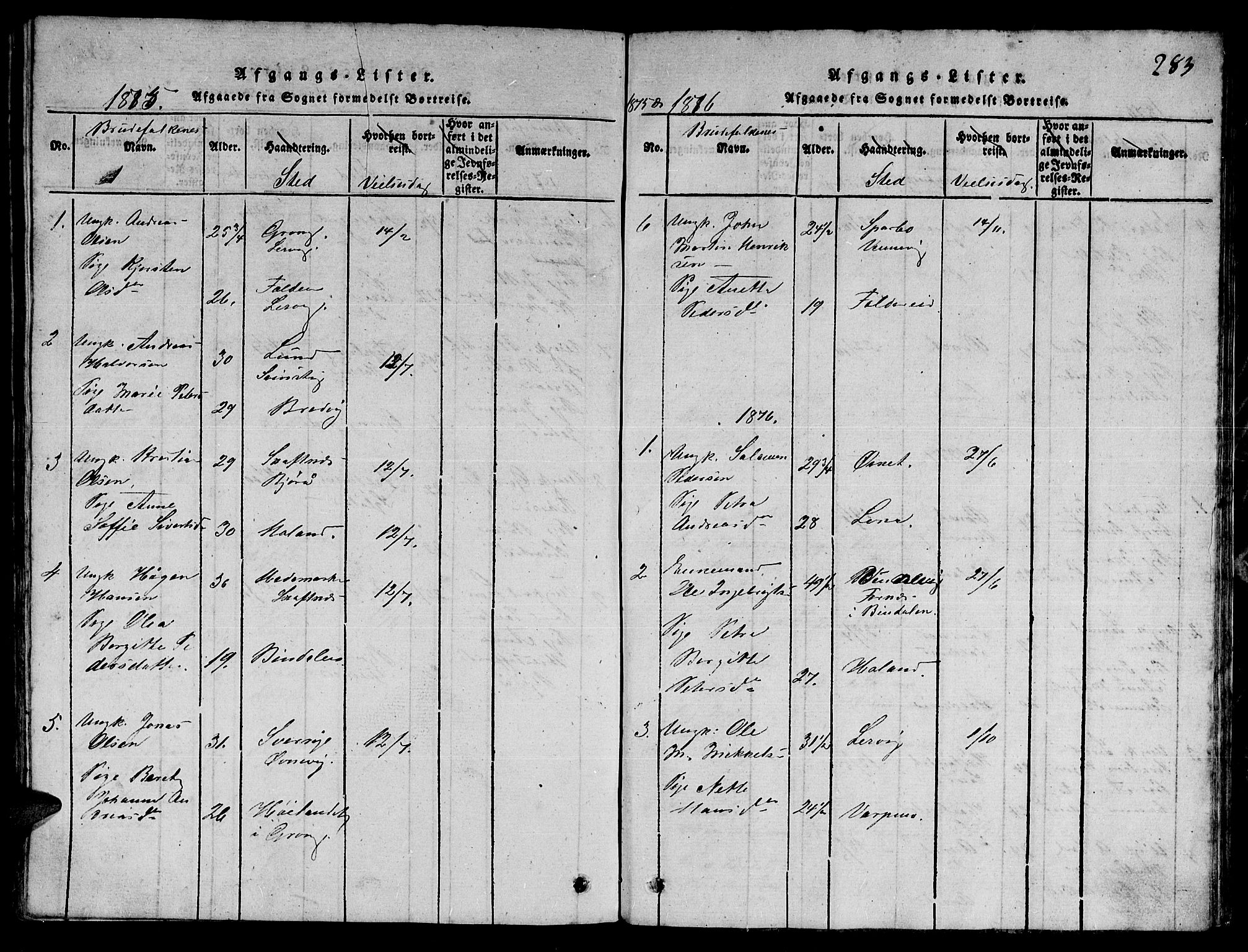 Ministerialprotokoller, klokkerbøker og fødselsregistre - Nord-Trøndelag, AV/SAT-A-1458/780/L0648: Klokkerbok nr. 780C01 /3, 1815-1877, s. 283
