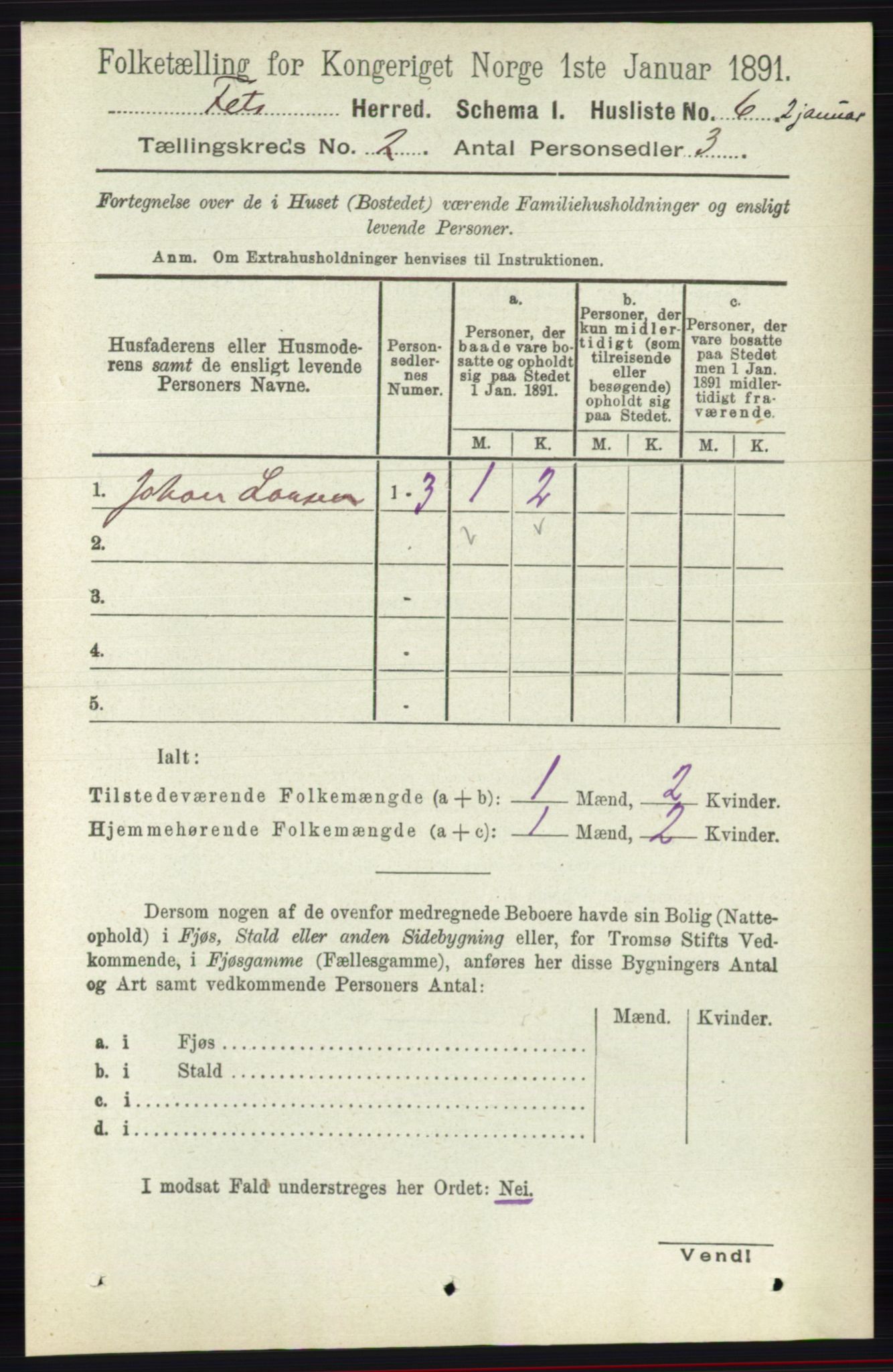 RA, Folketelling 1891 for 0227 Fet herred, 1891, s. 354