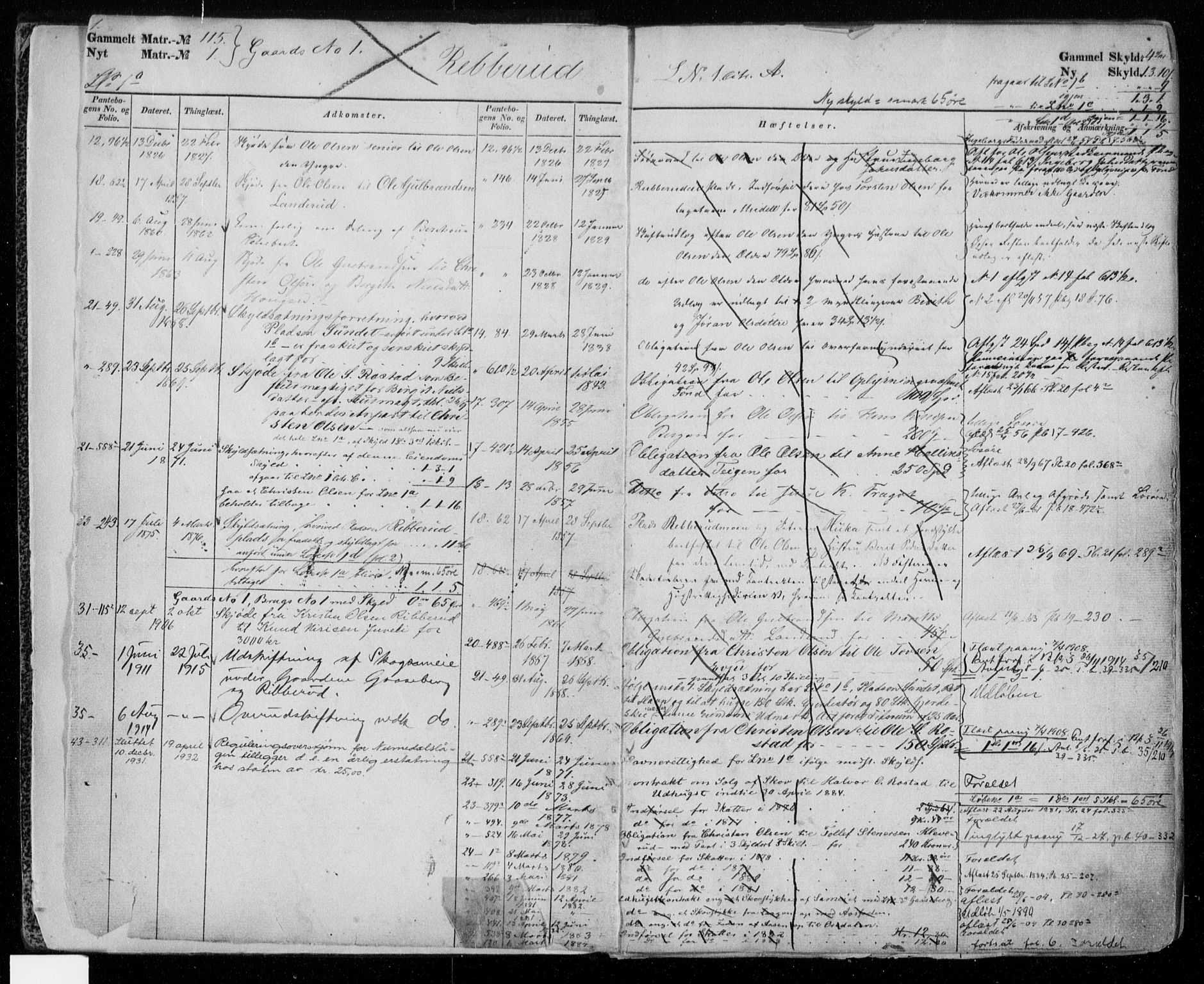 Numedal og Sandsvær sorenskriveri, AV/SAKO-A-128/G/Gb/Gbc/L0004: Panteregister nr. III 4, s. 1