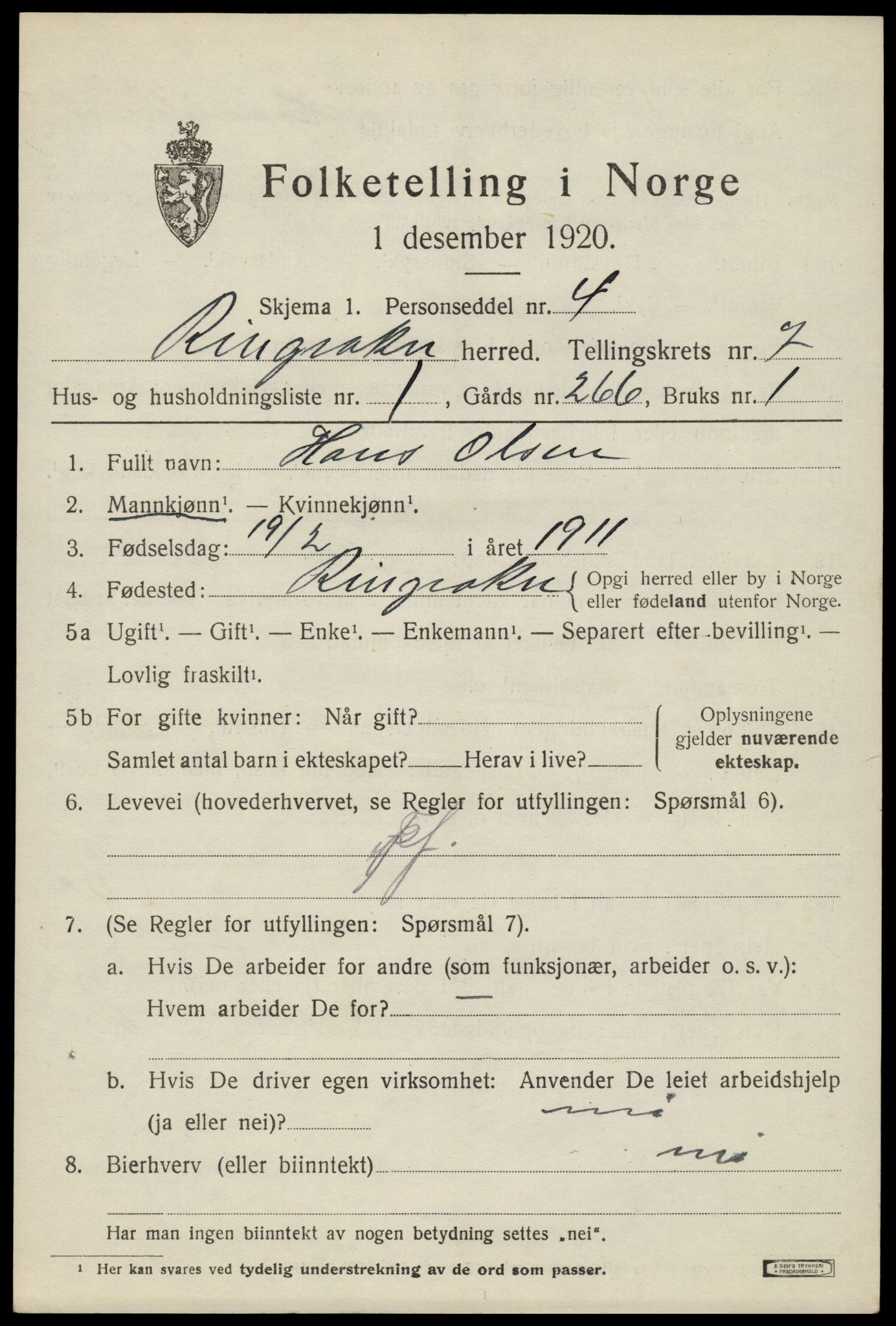 SAH, Folketelling 1920 for 0412 Ringsaker herred, 1920, s. 15098