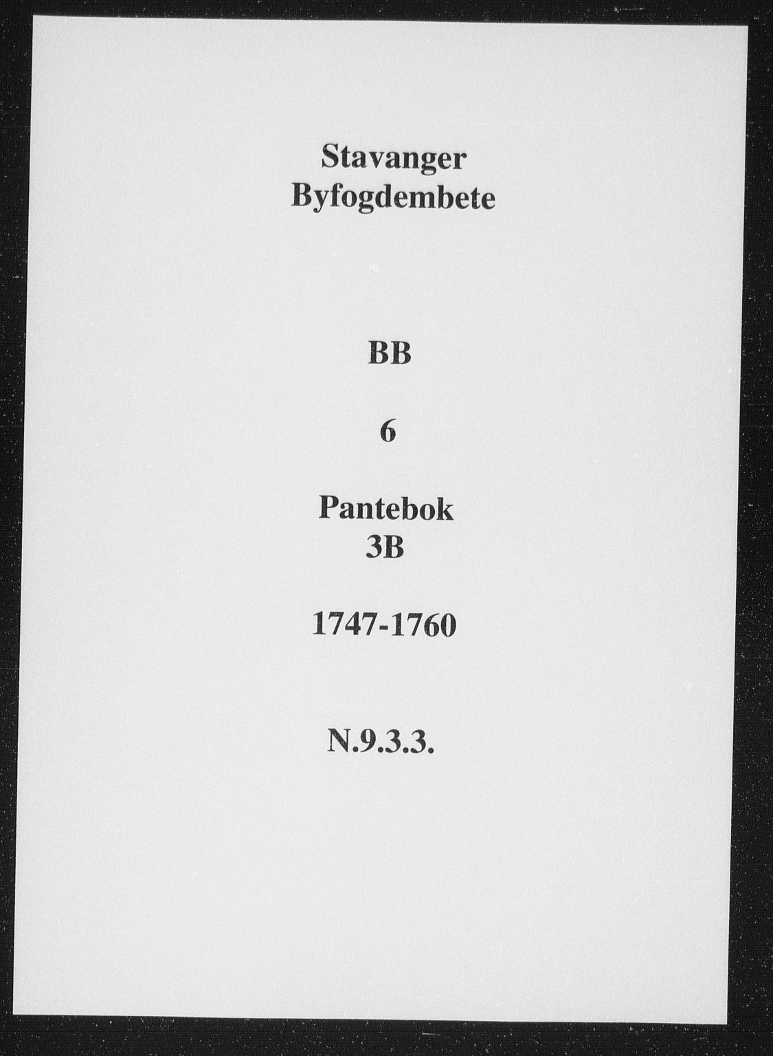 Stavanger byfogd, SAST/A-101408/001/4/41/410/410BB/L0006: Pantebok nr. 3b, 1747-1760