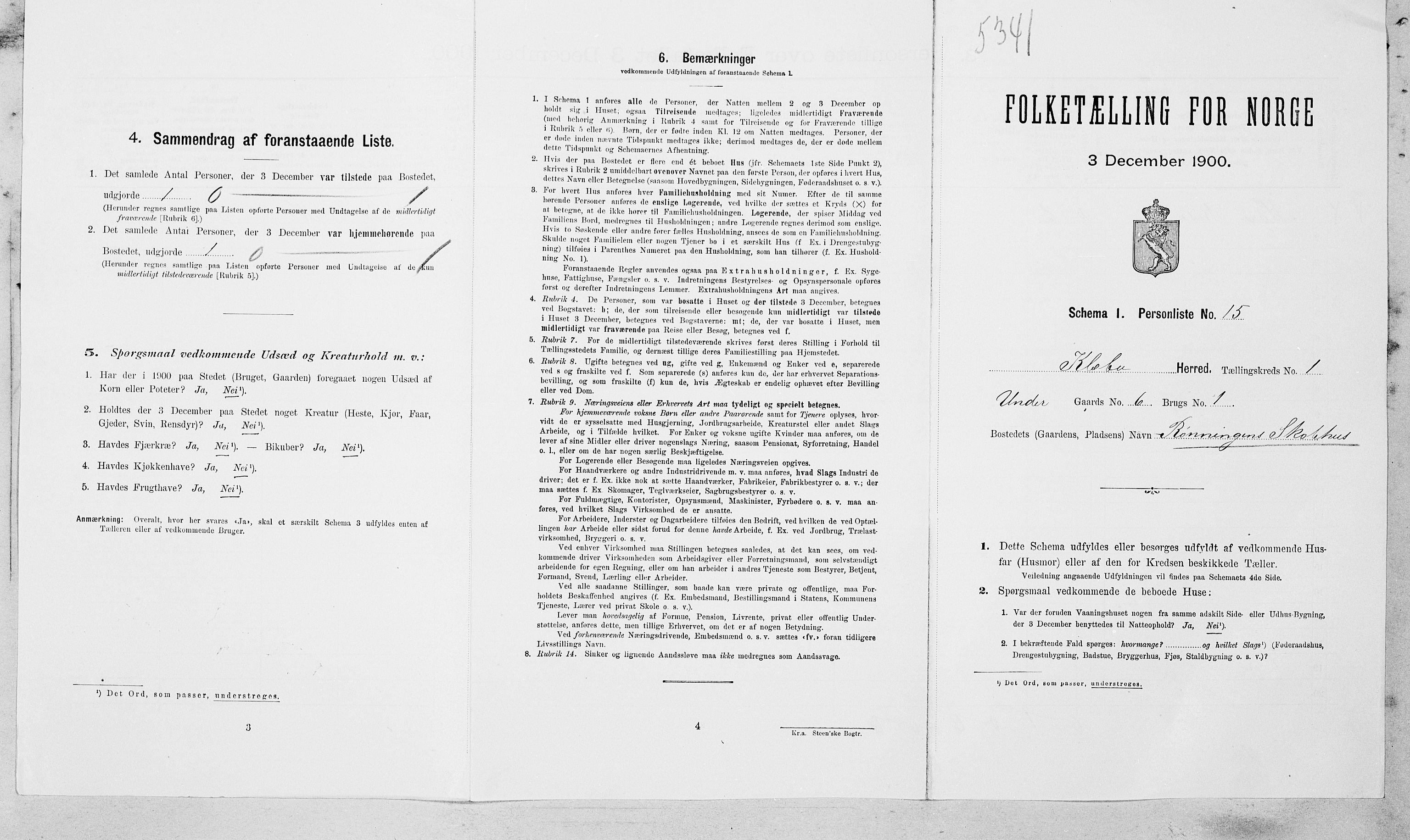 SAT, Folketelling 1900 for 1662 Klæbu herred, 1900, s. 54
