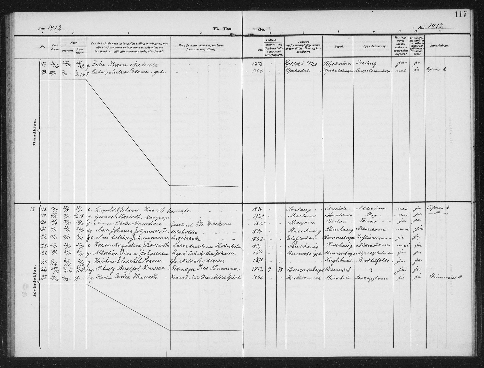 Ministerialprotokoller, klokkerbøker og fødselsregistre - Nordland, SAT/A-1459/825/L0371: Klokkerbok nr. 825C08, 1907-1940, s. 117