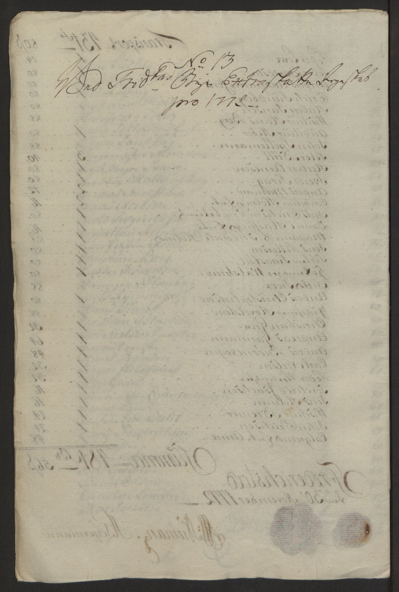 Rentekammeret inntil 1814, Reviderte regnskaper, Byregnskaper, RA/EA-4066/R/Rb/L0029/0001: [B3] Kontribusjonsregnskap / Ekstraskatt, 1762-1772, s. 449