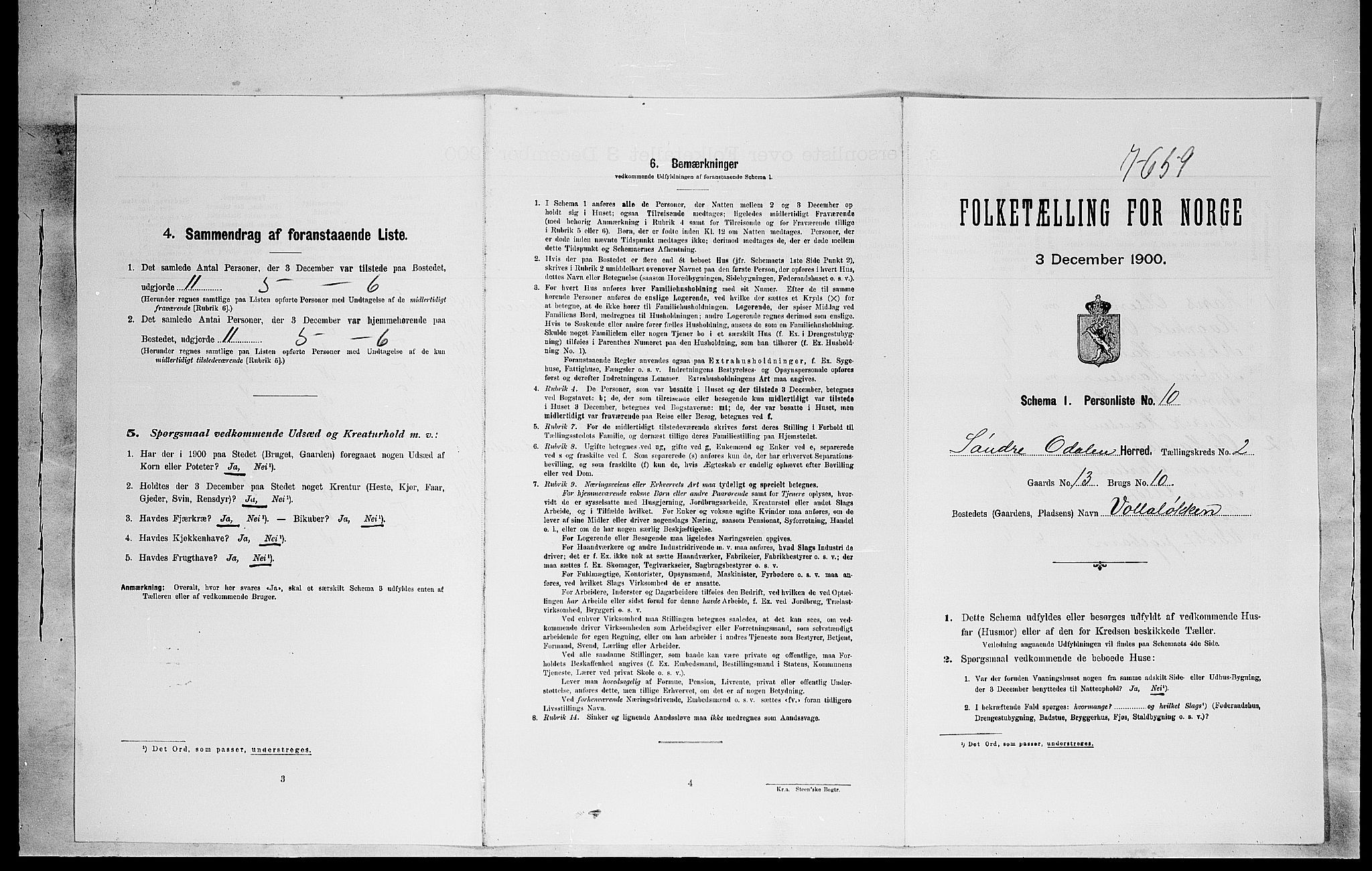 SAH, Folketelling 1900 for 0419 Sør-Odal herred, 1900, s. 288