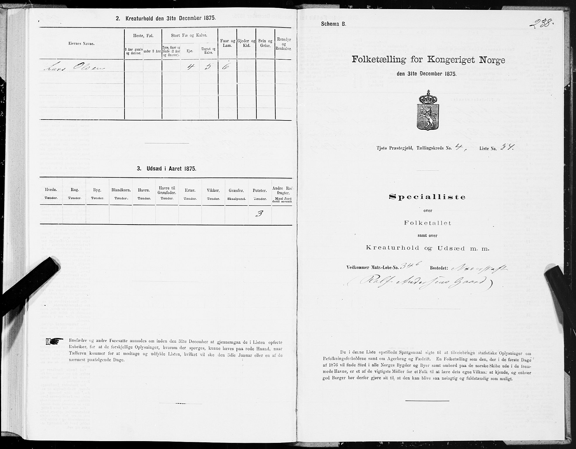 SAT, Folketelling 1875 for 1817P Tjøtta prestegjeld, 1875, s. 2238