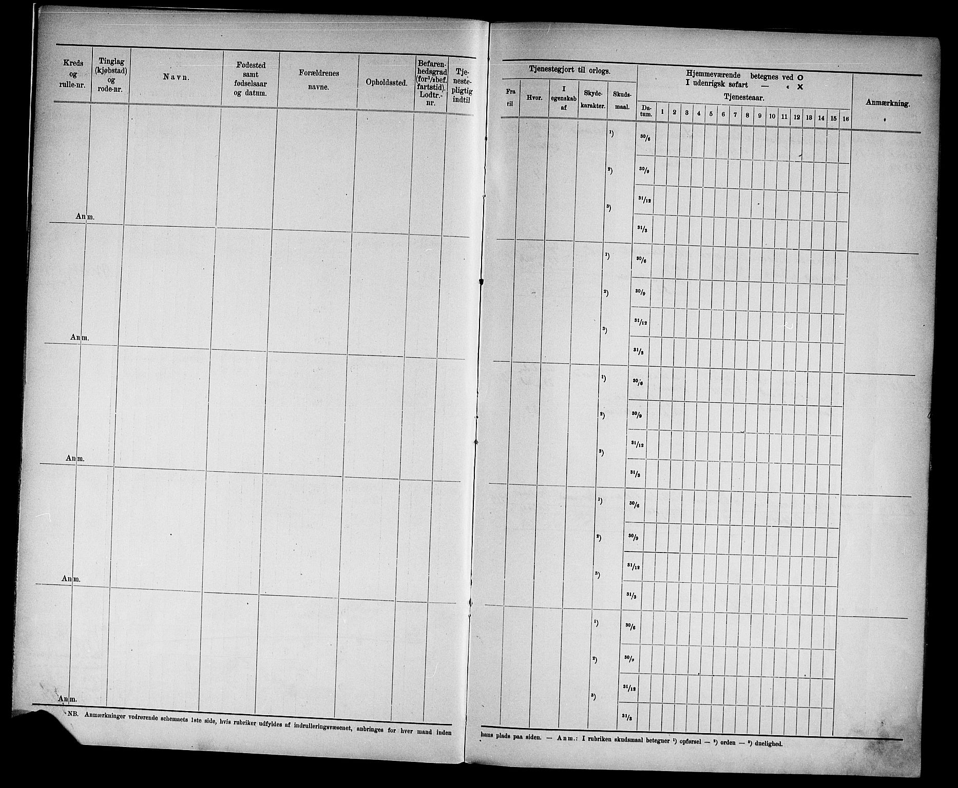 Kristiansand mønstringskrets, AV/SAK-2031-0015/F/Fd/L0005: Rulle sjøvernepliktige, C-5, 1903, s. 8