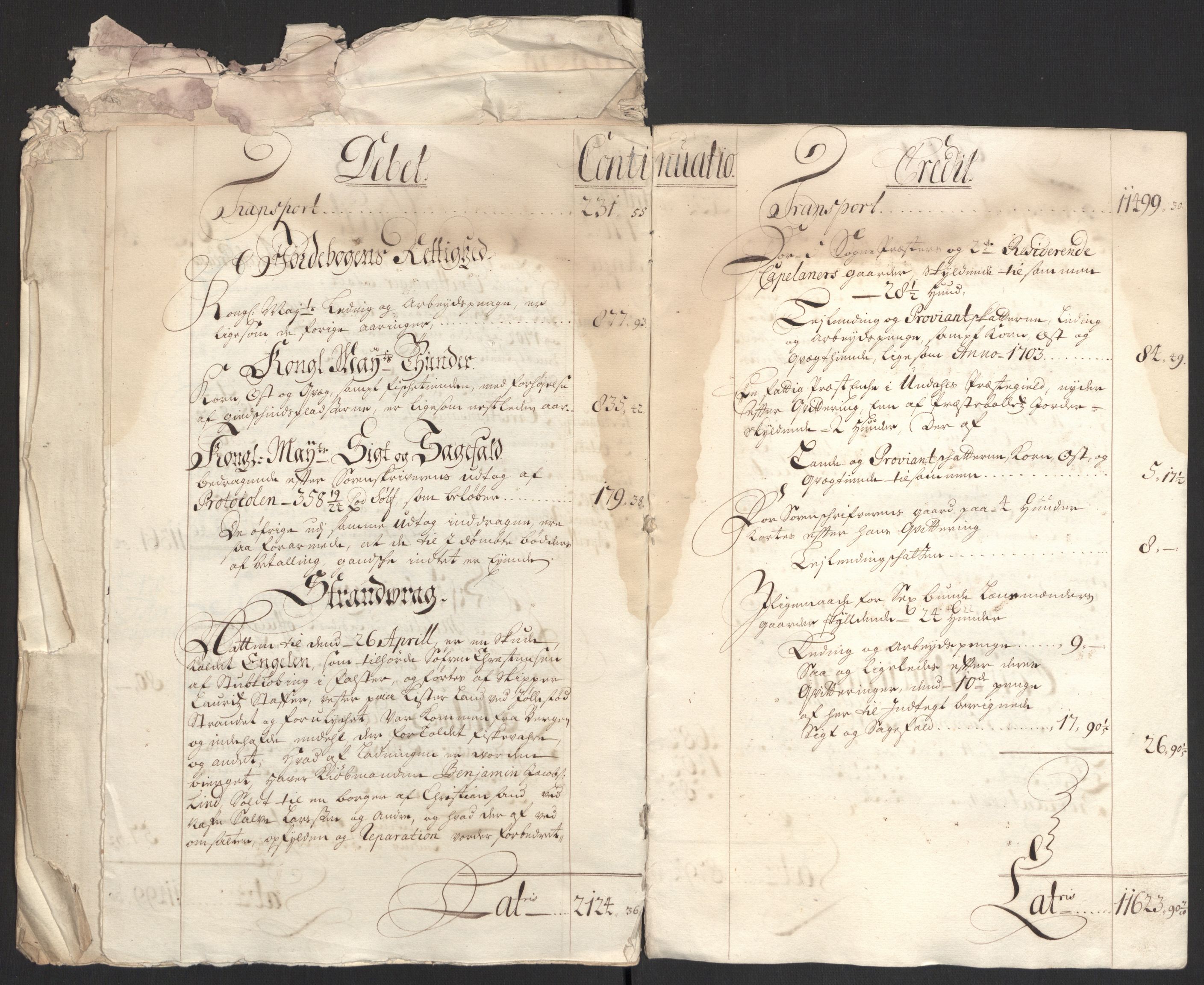 Rentekammeret inntil 1814, Reviderte regnskaper, Fogderegnskap, AV/RA-EA-4092/R43/L2550: Fogderegnskap Lista og Mandal, 1703-1704, s. 233