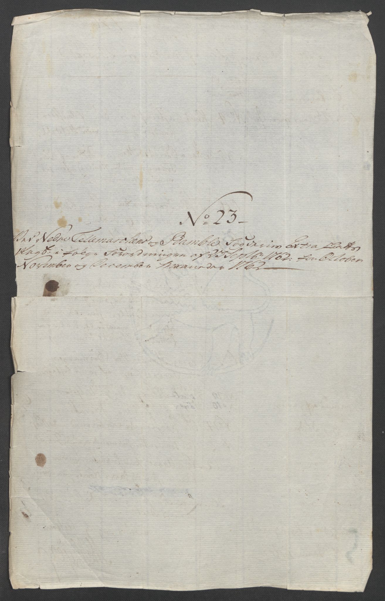 Rentekammeret inntil 1814, Reviderte regnskaper, Fogderegnskap, RA/EA-4092/R37/L2239: Ekstraskatten Nedre Telemark og Bamble, 1762-1763, s. 209