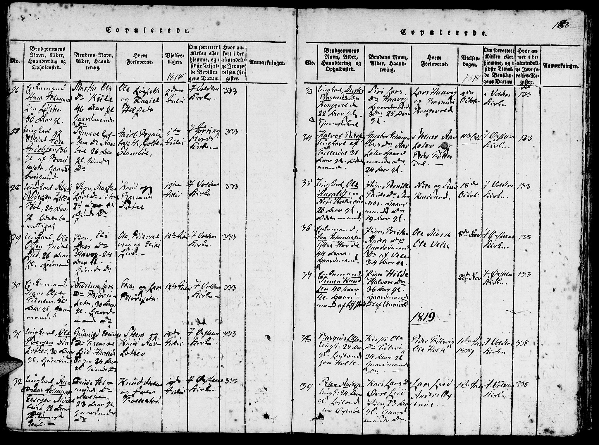 Ministerialprotokoller, klokkerbøker og fødselsregistre - Møre og Romsdal, SAT/A-1454/511/L0138: Ministerialbok nr. 511A05, 1817-1832, s. 188