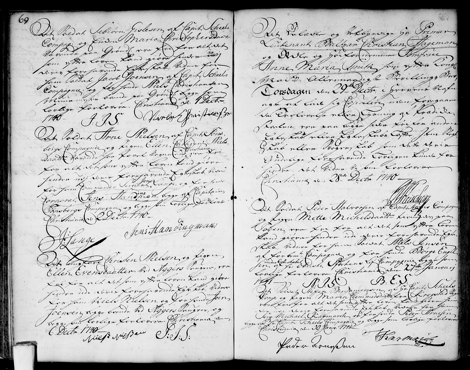 Aker prestekontor kirkebøker, SAO/A-10861/L/L0002: Forlovererklæringer nr. 2, 1734-1773, s. 69