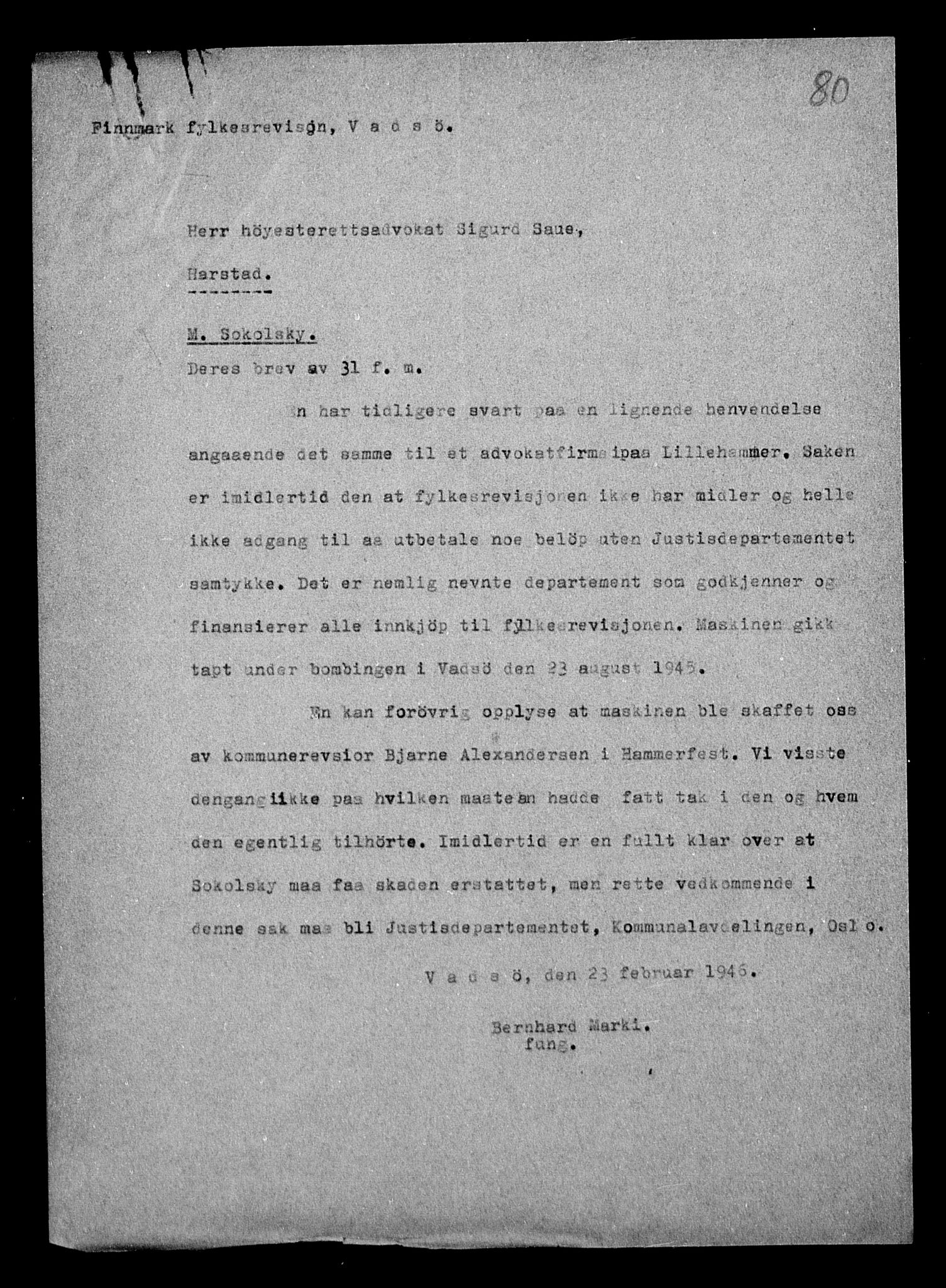 Justisdepartementet, Tilbakeføringskontoret for inndratte formuer, AV/RA-S-1564/H/Hc/Hcb/L0915: --, 1945-1947, s. 261