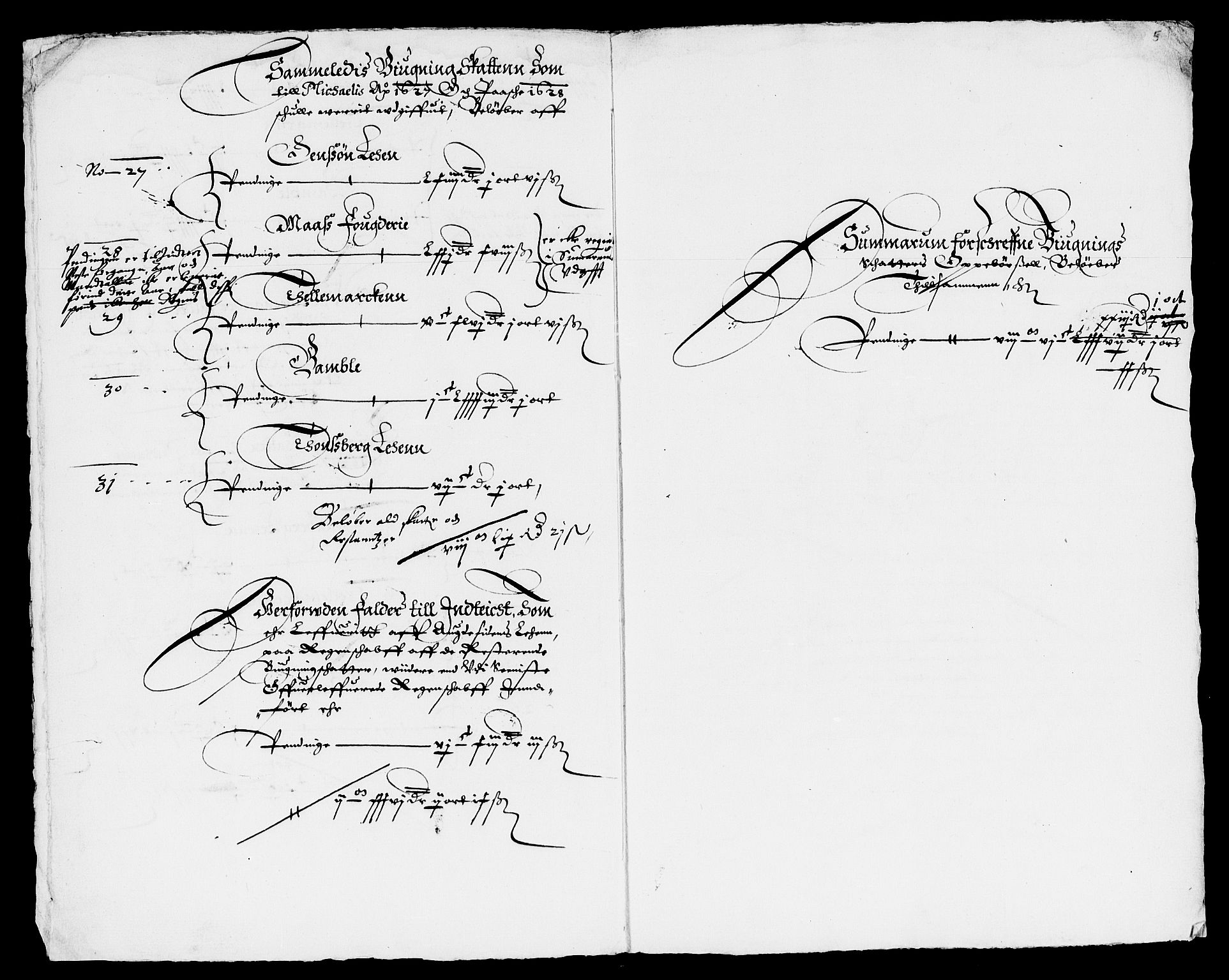 Rentekammeret inntil 1814, Reviderte regnskaper, Lensregnskaper, AV/RA-EA-5023/R/Rb/Rba/L0091: Akershus len, 1628-1629