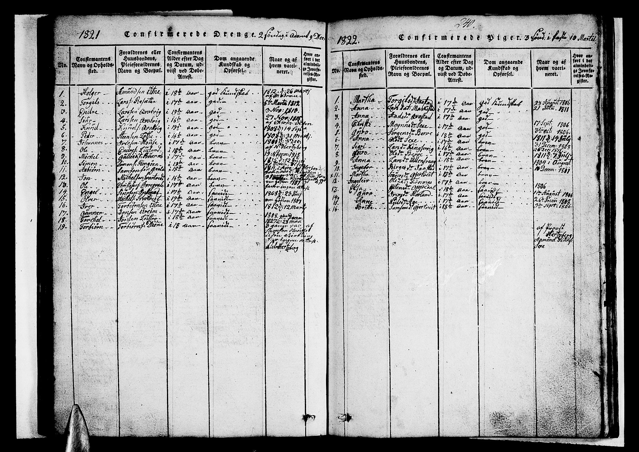 Ullensvang sokneprestembete, SAB/A-78701/H/Hab: Klokkerbok nr. A 3, 1817-1825, s. 240