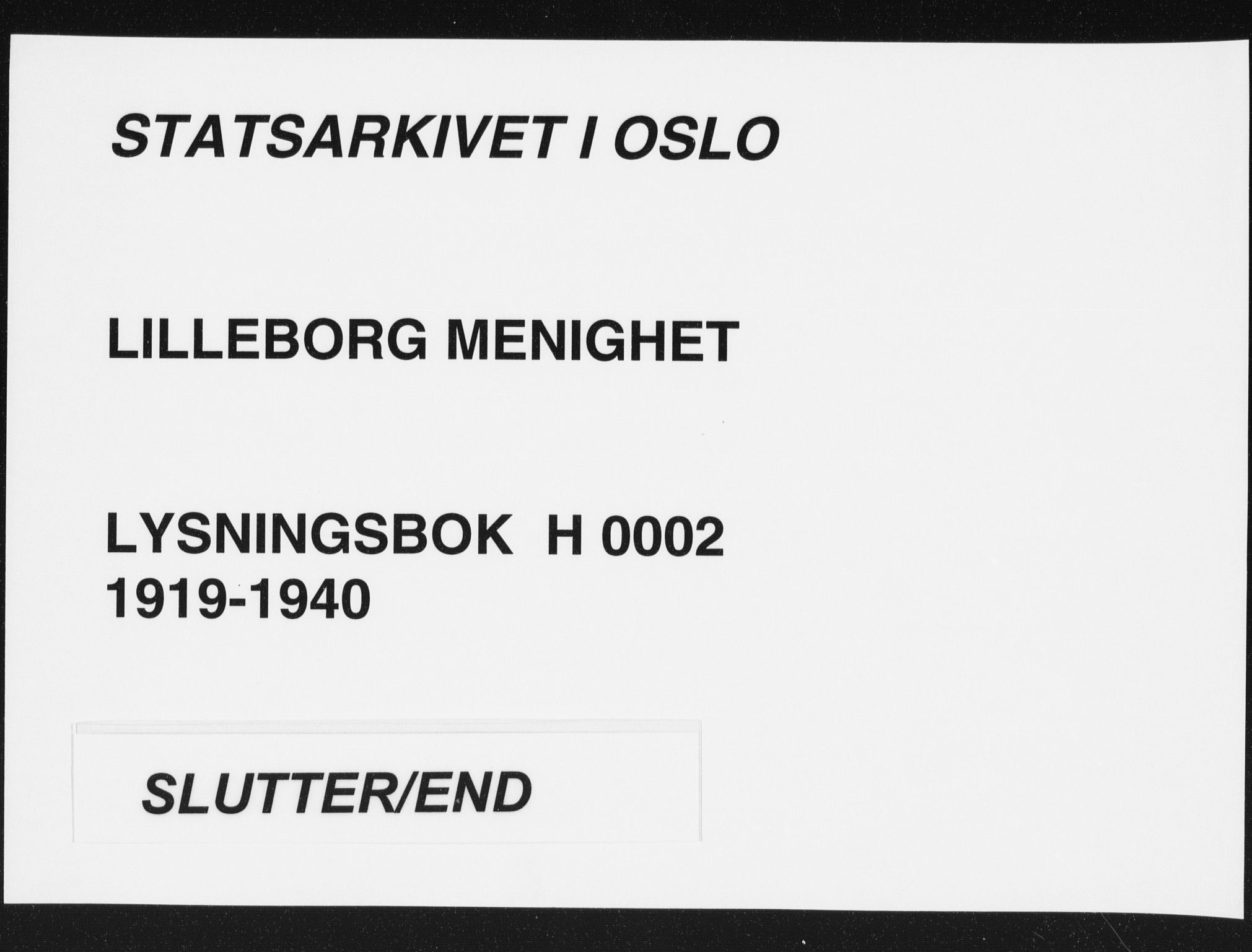 Lilleborg prestekontor Kirkebøker, AV/SAO-A-10343a/H/L0002: Lysningsprotokoll nr. 2, 1919-1940