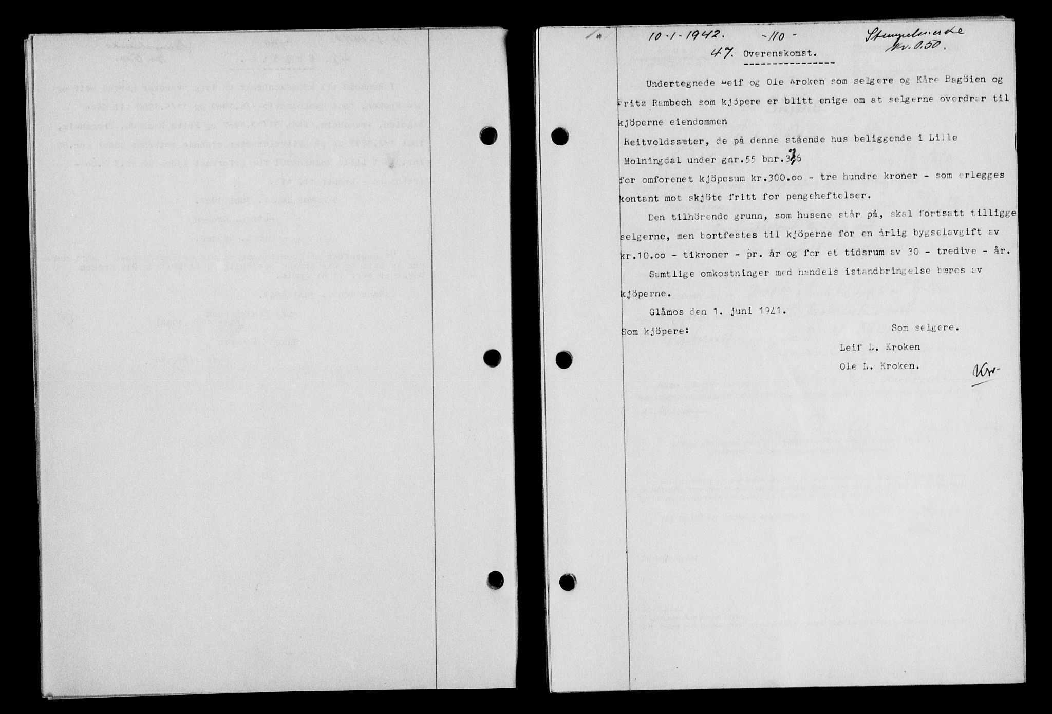 Gauldal sorenskriveri, SAT/A-0014/1/2/2C/L0054: Pantebok nr. 59, 1941-1942, Dagboknr: 47/1942