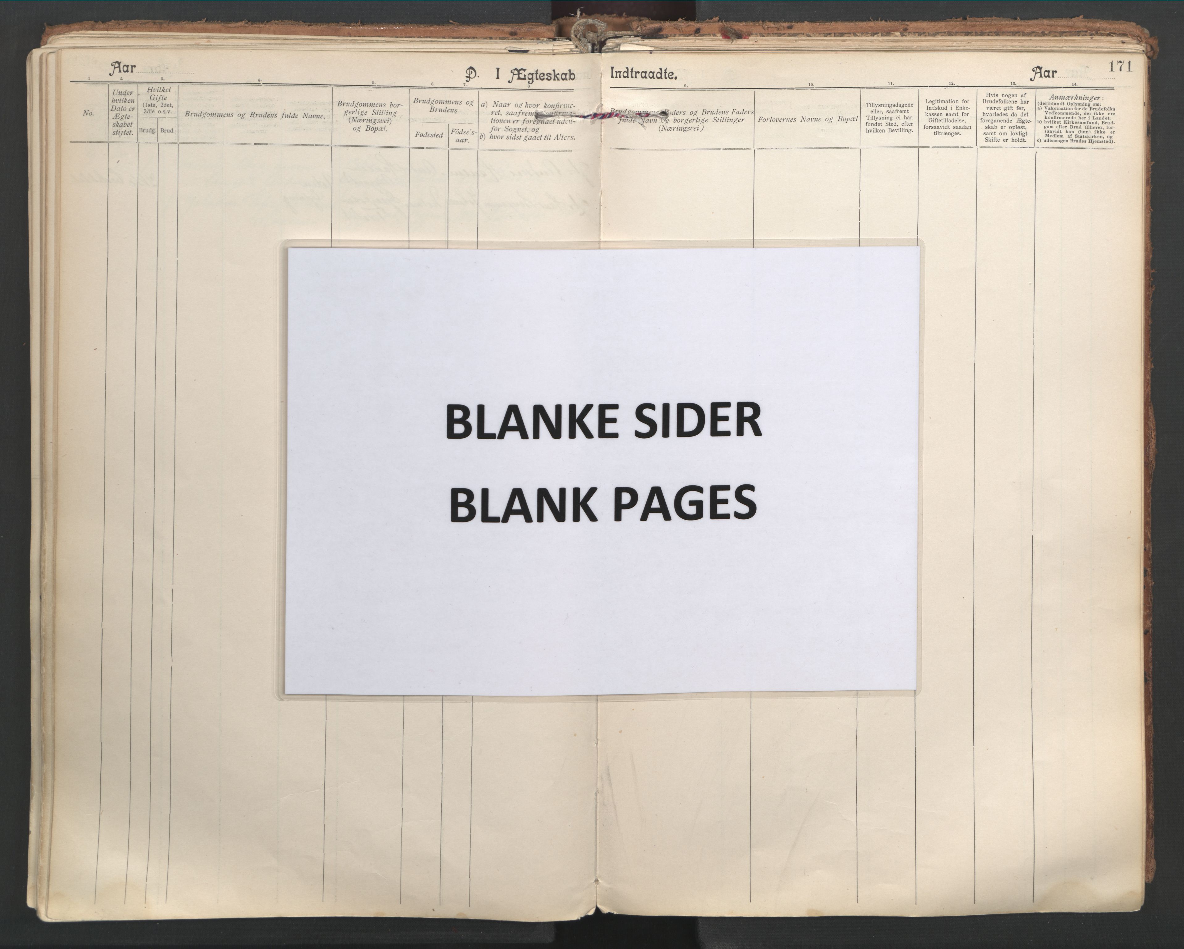 Ministerialprotokoller, klokkerbøker og fødselsregistre - Nordland, AV/SAT-A-1459/846/L0647: Ministerialbok nr. 846A05, 1902-1915, s. 171