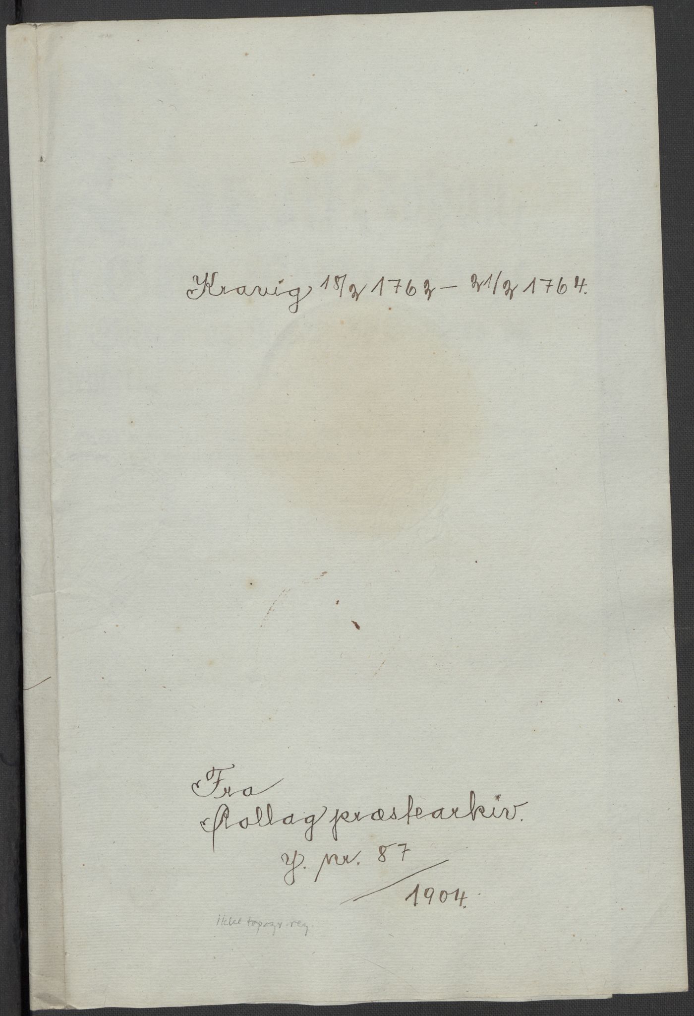 Riksarkivets diplomsamling, RA/EA-5965/F15/L0018: Prestearkiv - Buskerud, 1764-1814, s. 3