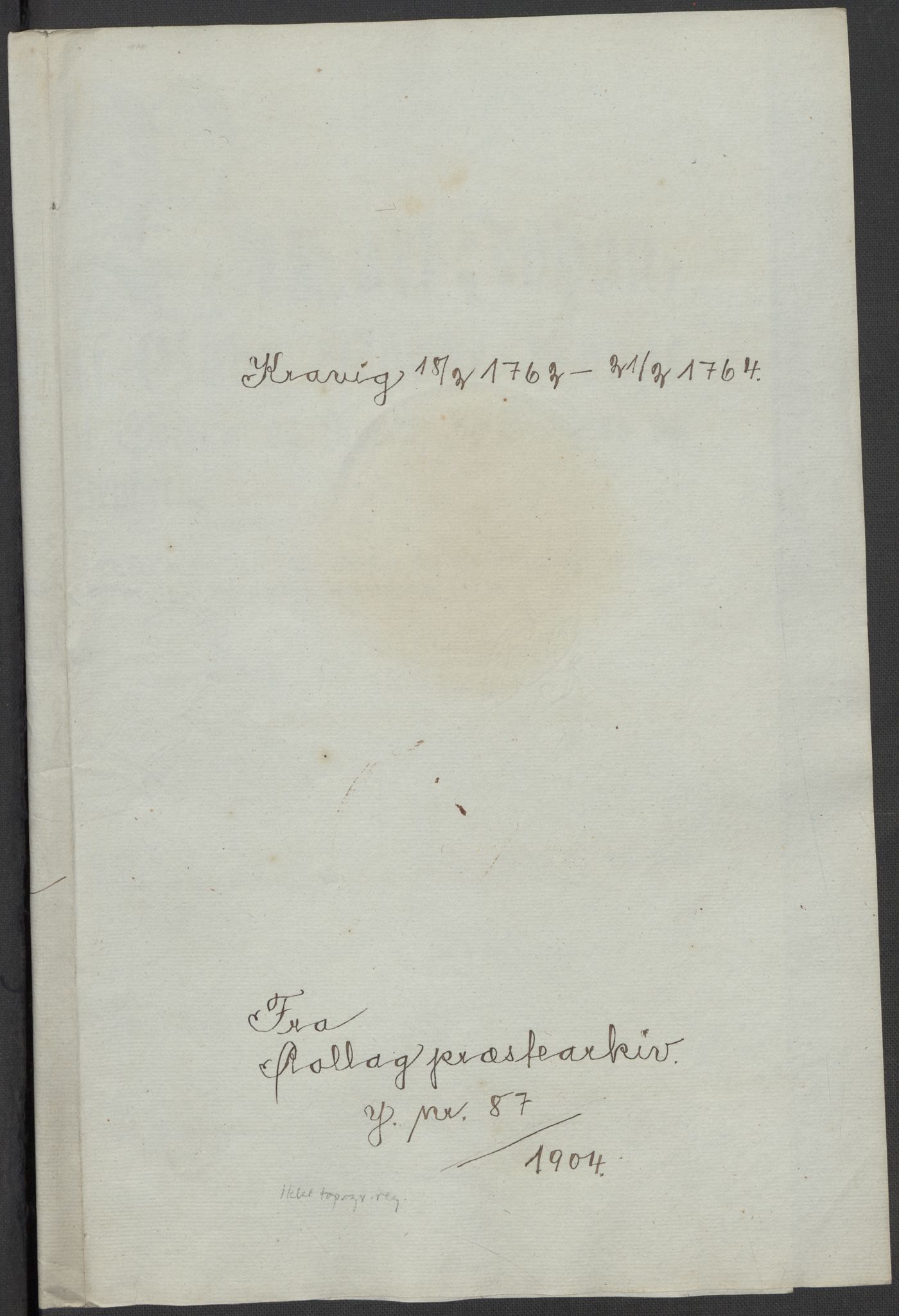 Riksarkivets diplomsamling, AV/RA-EA-5965/F15/L0018: Prestearkiv - Buskerud, 1764-1814, s. 3