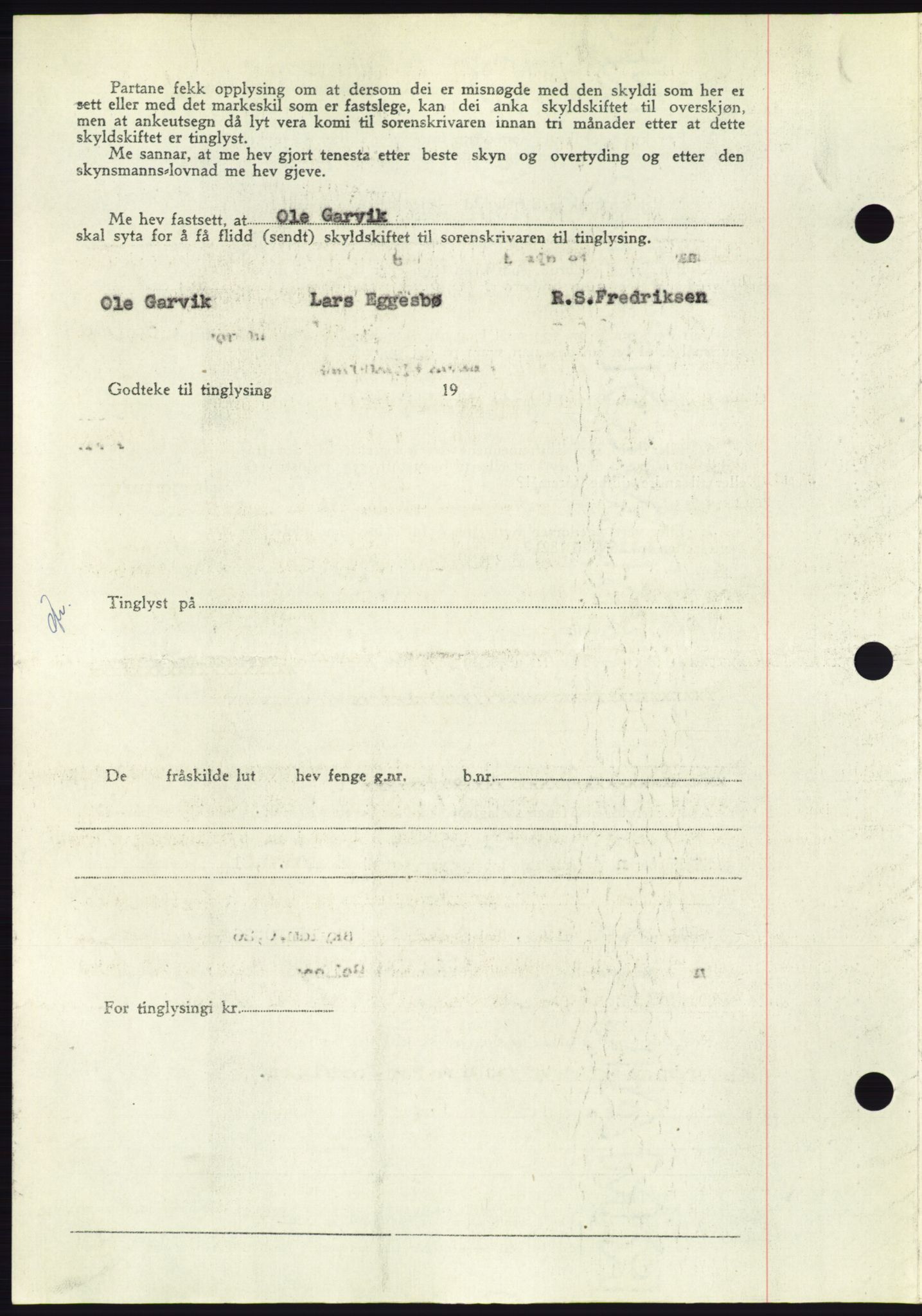 Søre Sunnmøre sorenskriveri, AV/SAT-A-4122/1/2/2C/L0084: Pantebok nr. 10A, 1949-1949, Dagboknr: 801/1949