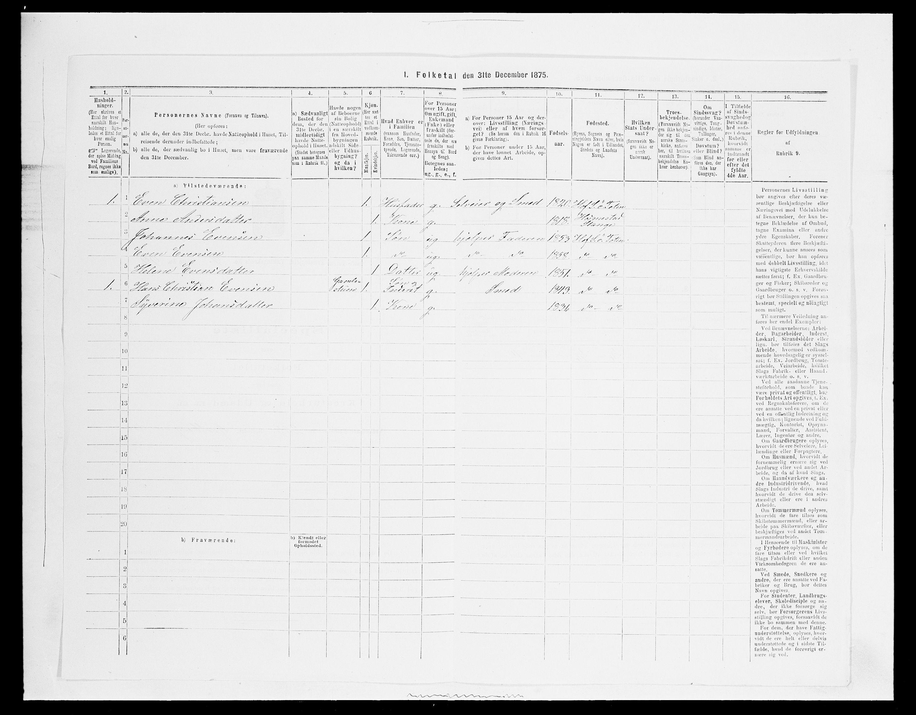 SAH, Folketelling 1875 for 0528P Østre Toten prestegjeld, 1875, s. 1812