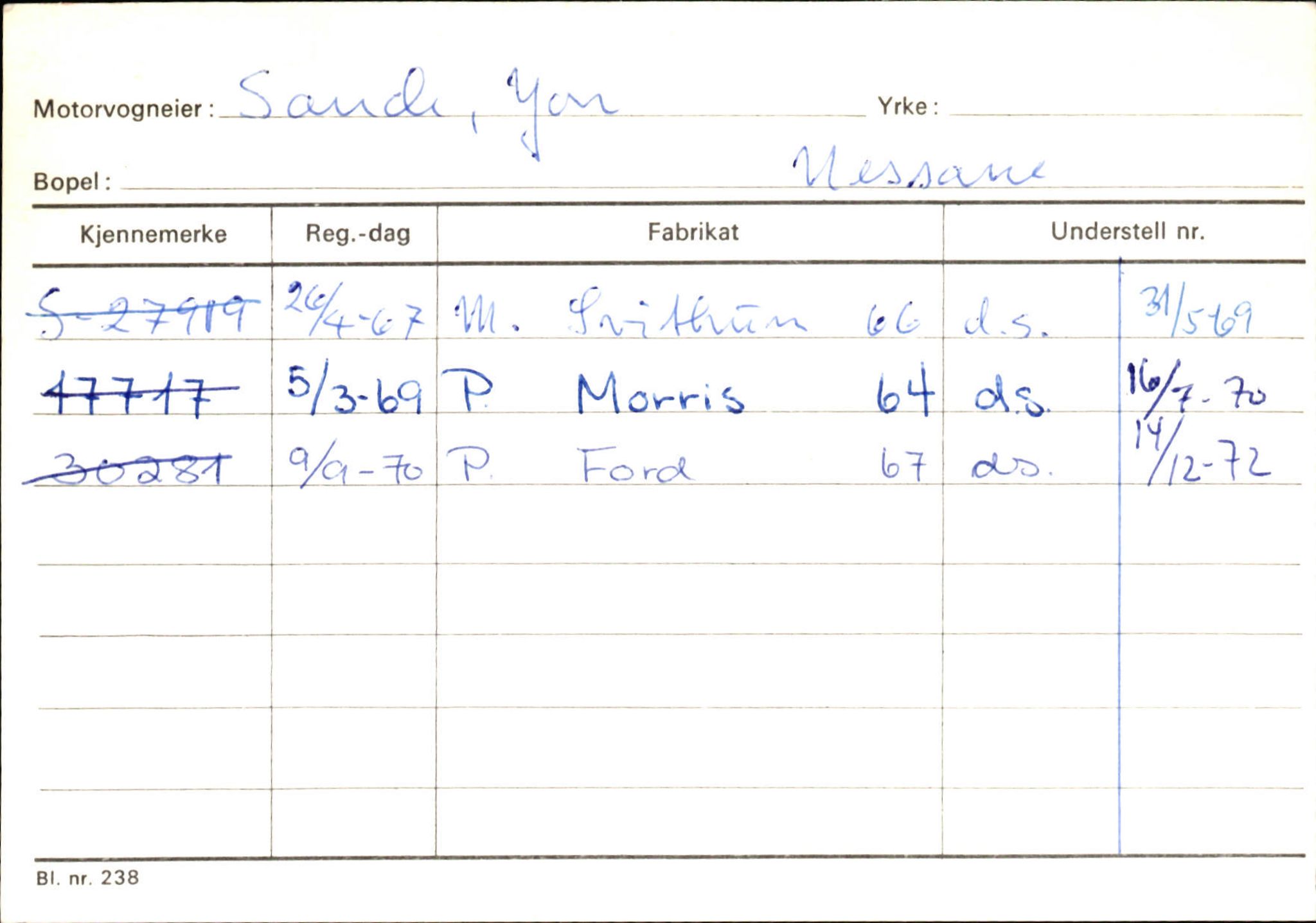Statens vegvesen, Sogn og Fjordane vegkontor, AV/SAB-A-5301/4/F/L0132: Eigarregister Askvoll A-Å. Balestrand A-Å, 1945-1975, s. 2248