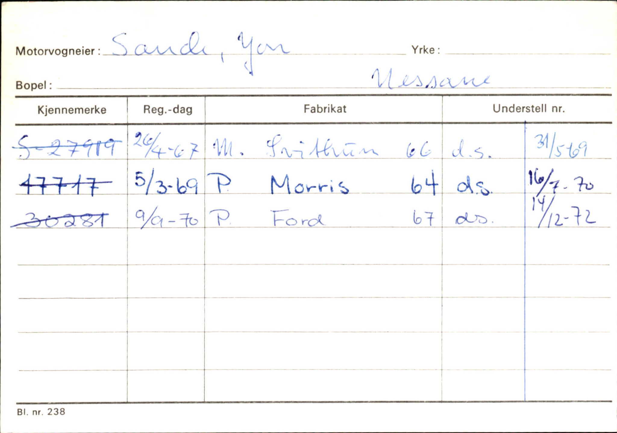 Statens vegvesen, Sogn og Fjordane vegkontor, SAB/A-5301/4/F/L0132: Eigarregister Askvoll A-Å. Balestrand A-Å, 1945-1975, s. 2248